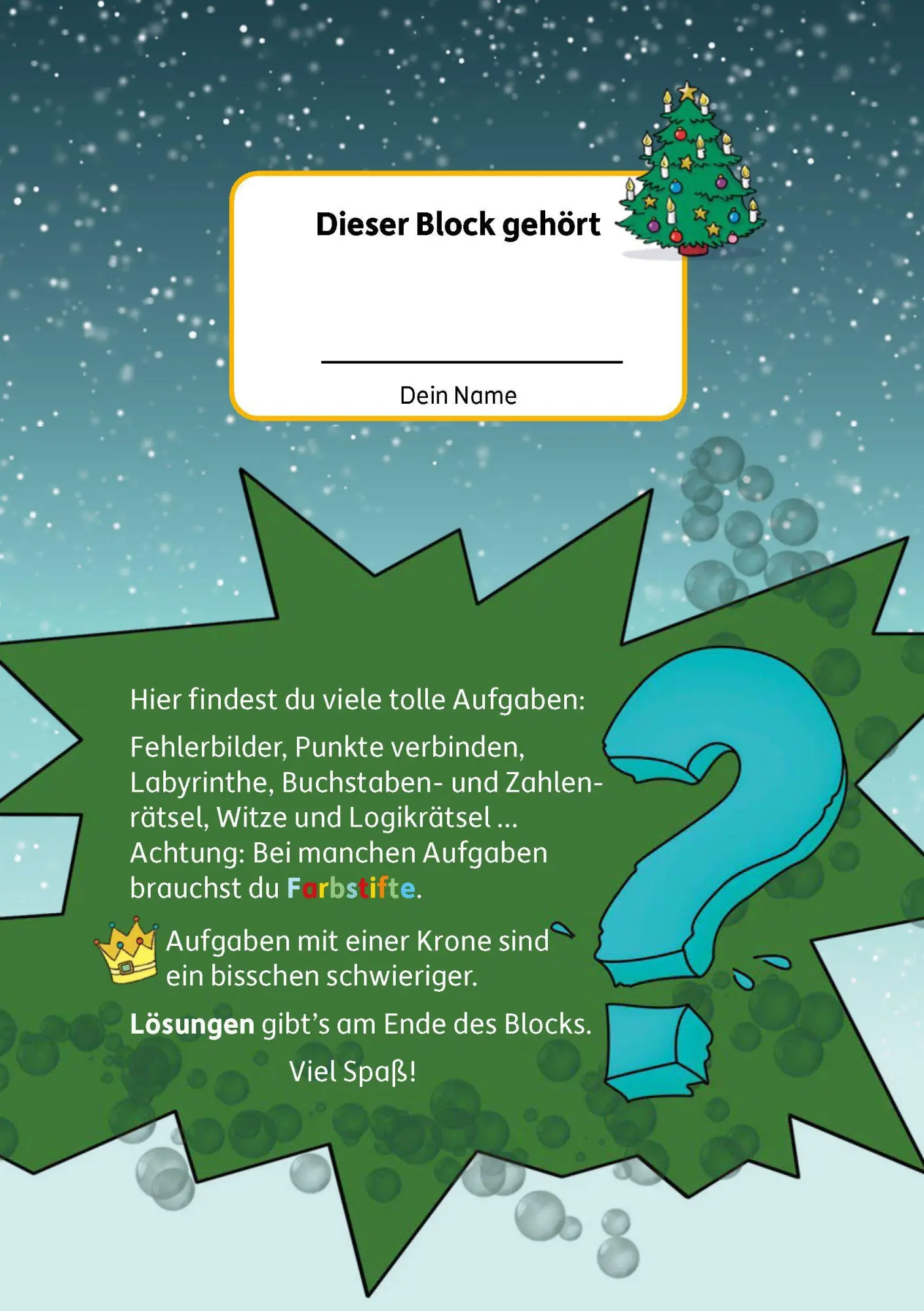 Bild: 9783881003711 | Weihnachtsrätsel - Rätselblock ab 7 Jahre | Agnes Spiecker | Buch