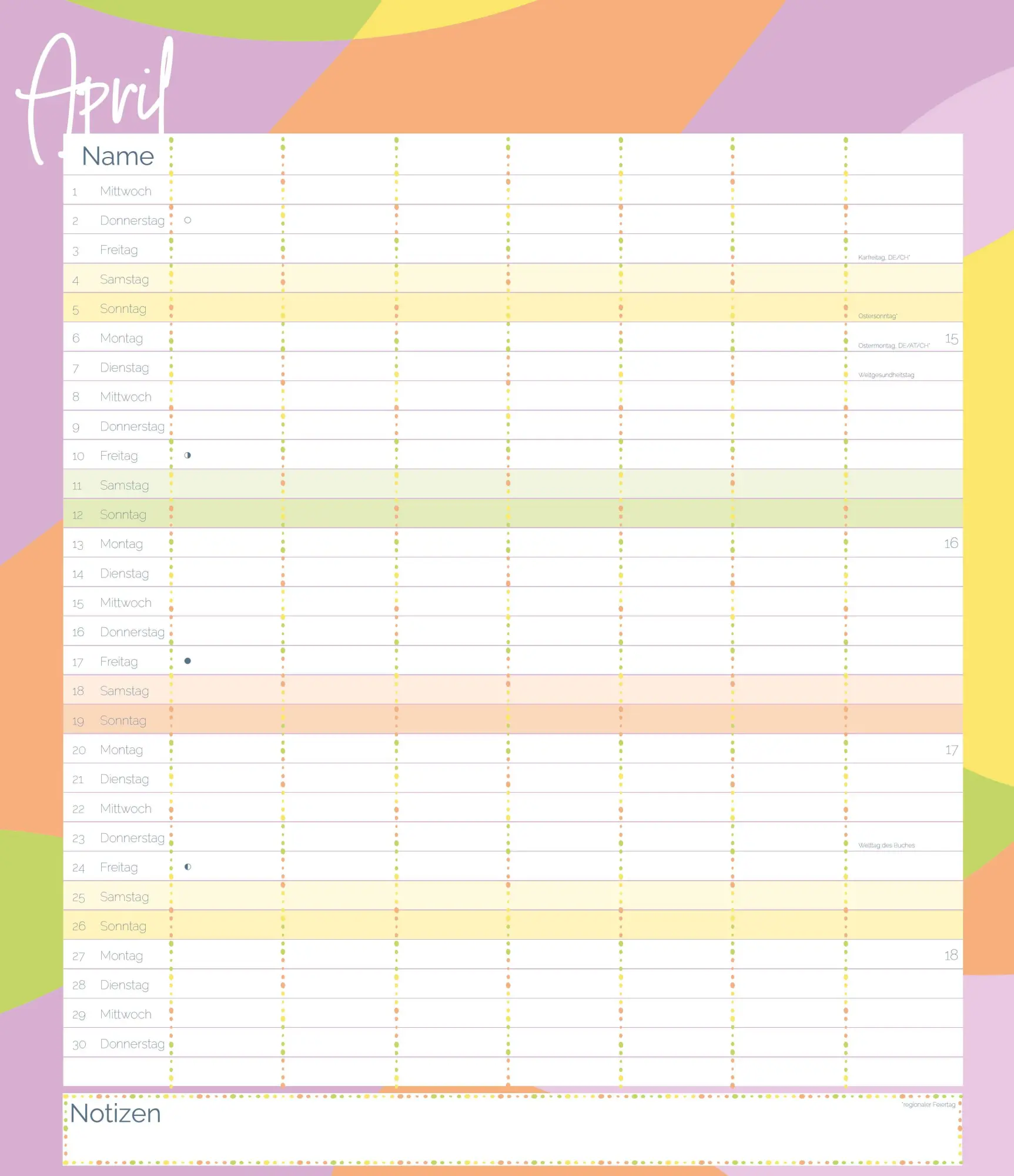 Bild: 4069095003811 | Flexiplaner kunterbunt 2026 | Kalender | DuMont (Kalender) | 14 S.