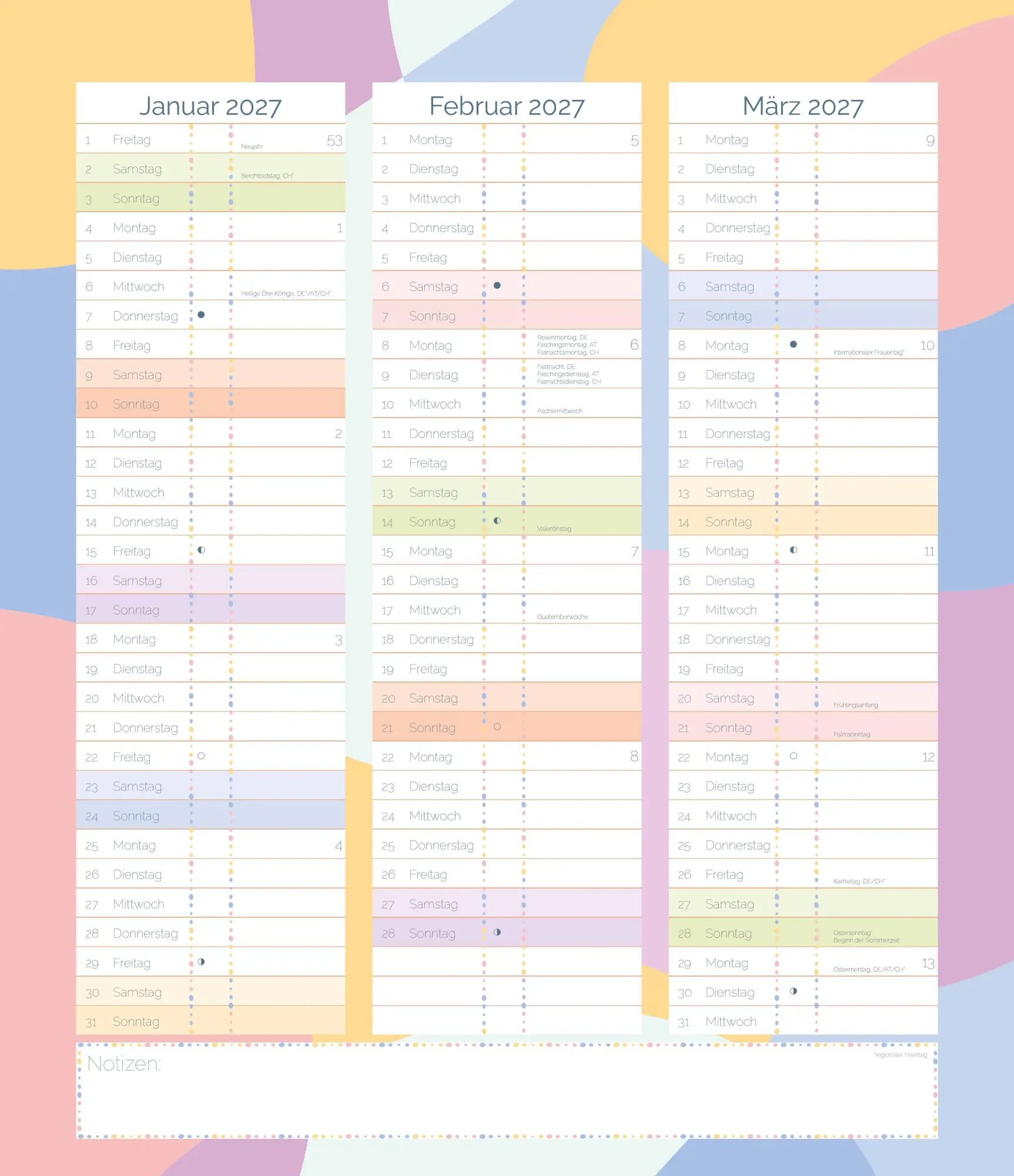 Bild: 4069095003811 | Flexiplaner kunterbunt 2026 | Kalender | DuMont (Kalender) | 14 S.