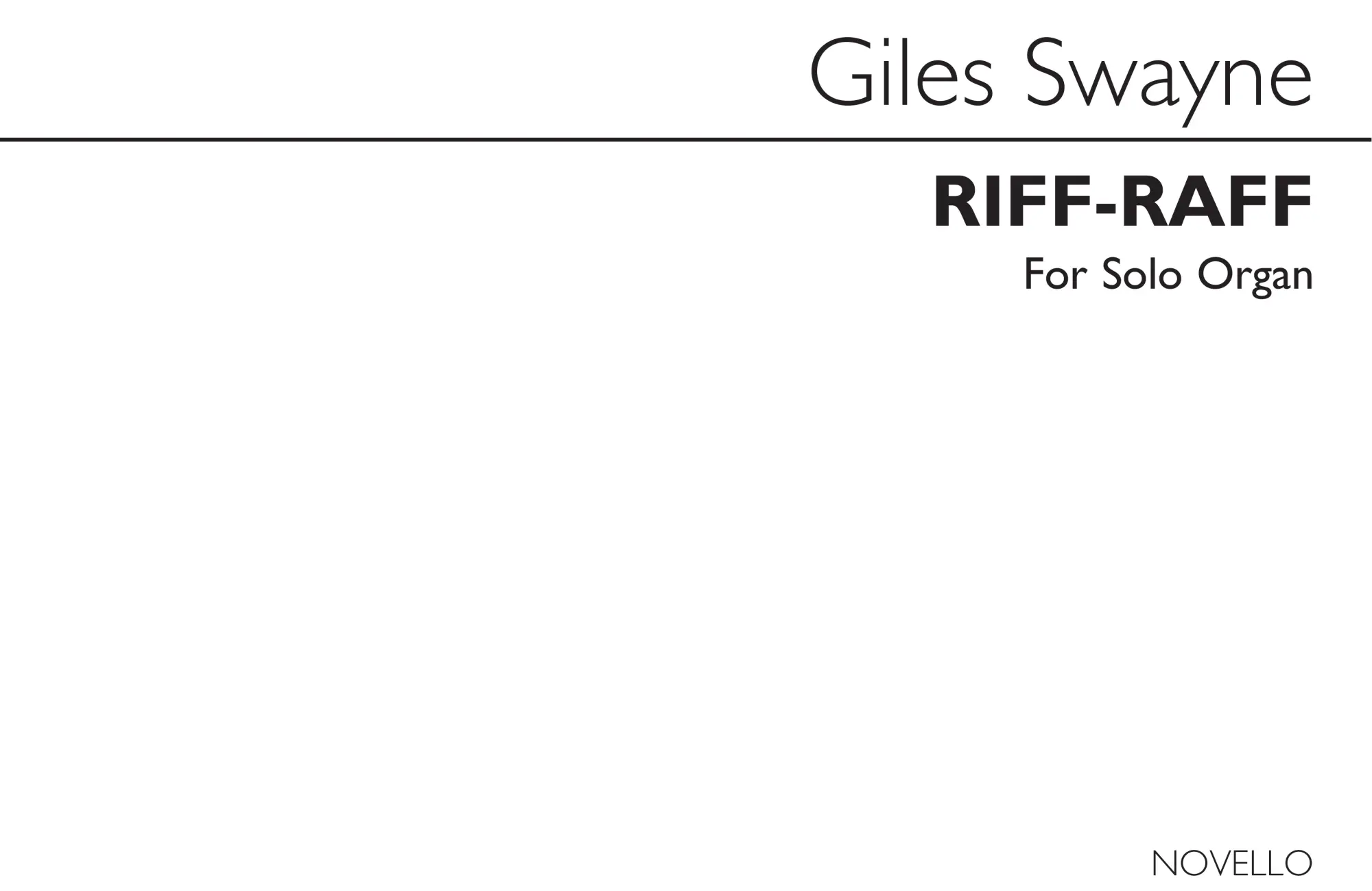 Cover: 5020679203811 | Riff-Raff for Organ | Giles Swayne | Buch | Novello and Co