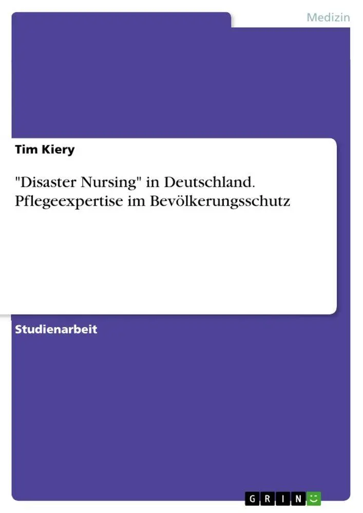 Cover: 9783389133811 | "Disaster Nursing" in Deutschland. Pflegeexpertise im...