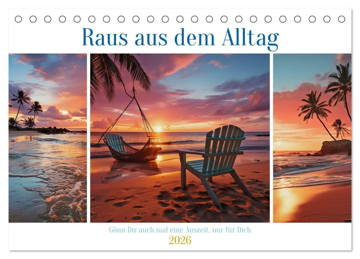 Cover: 9783457513811 | Raus aus dem Alltag (Tischkalender 2026 DIN A5 quer), CALVENDO...