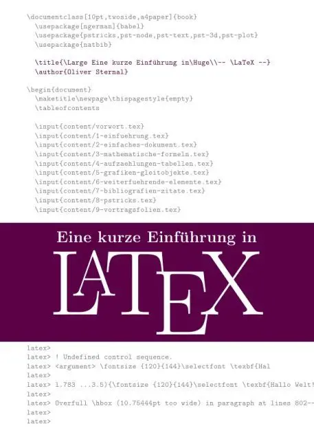 Cover: 9783741883811 | Eine kurze Einführung in LaTeX | Oliver Sternal | Taschenbuch | epubli
