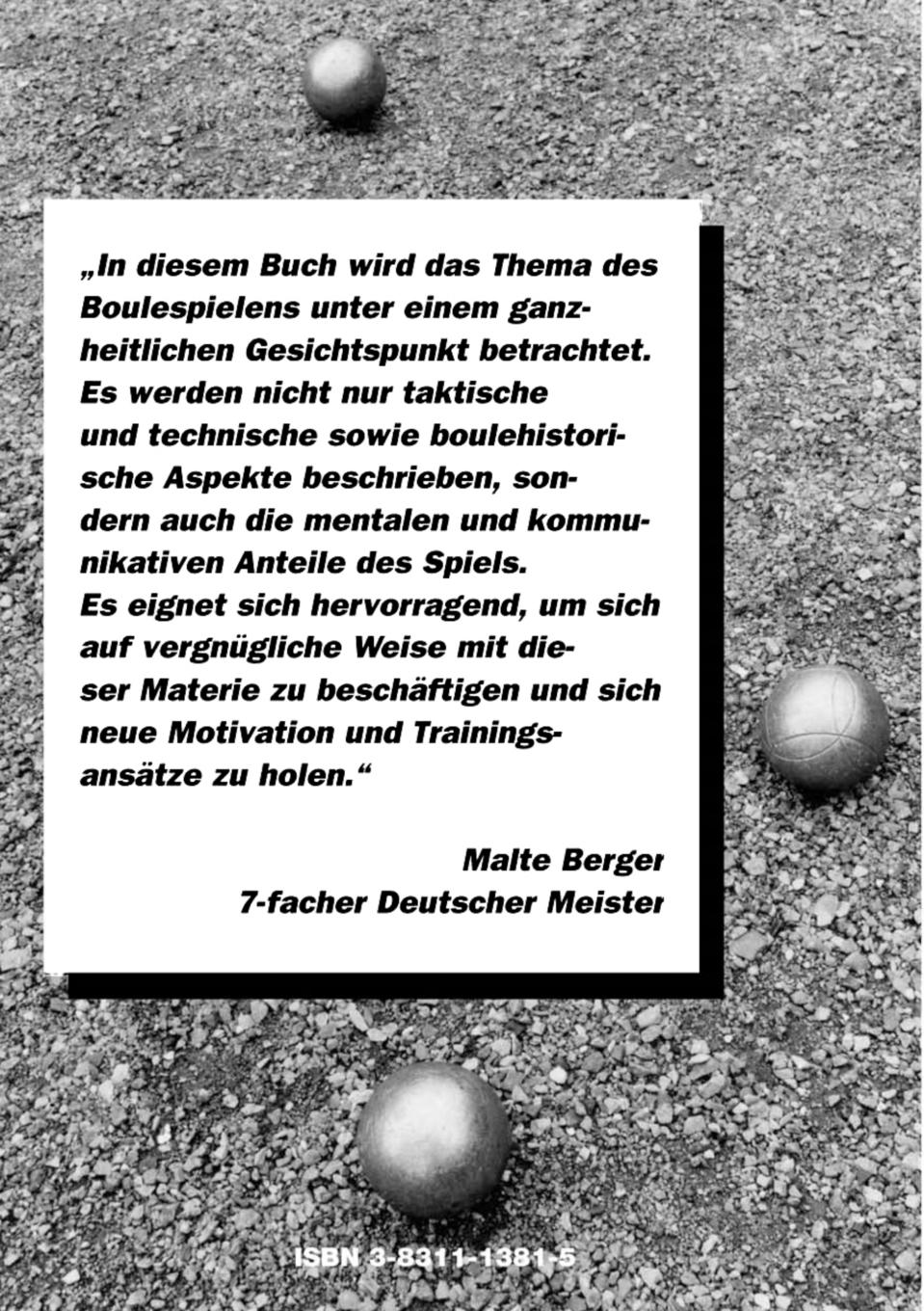 Rückseite: 9783831113811 | Die Kunst des Boulens - Pétanque holistisch | Philipp Messmehr | Buch