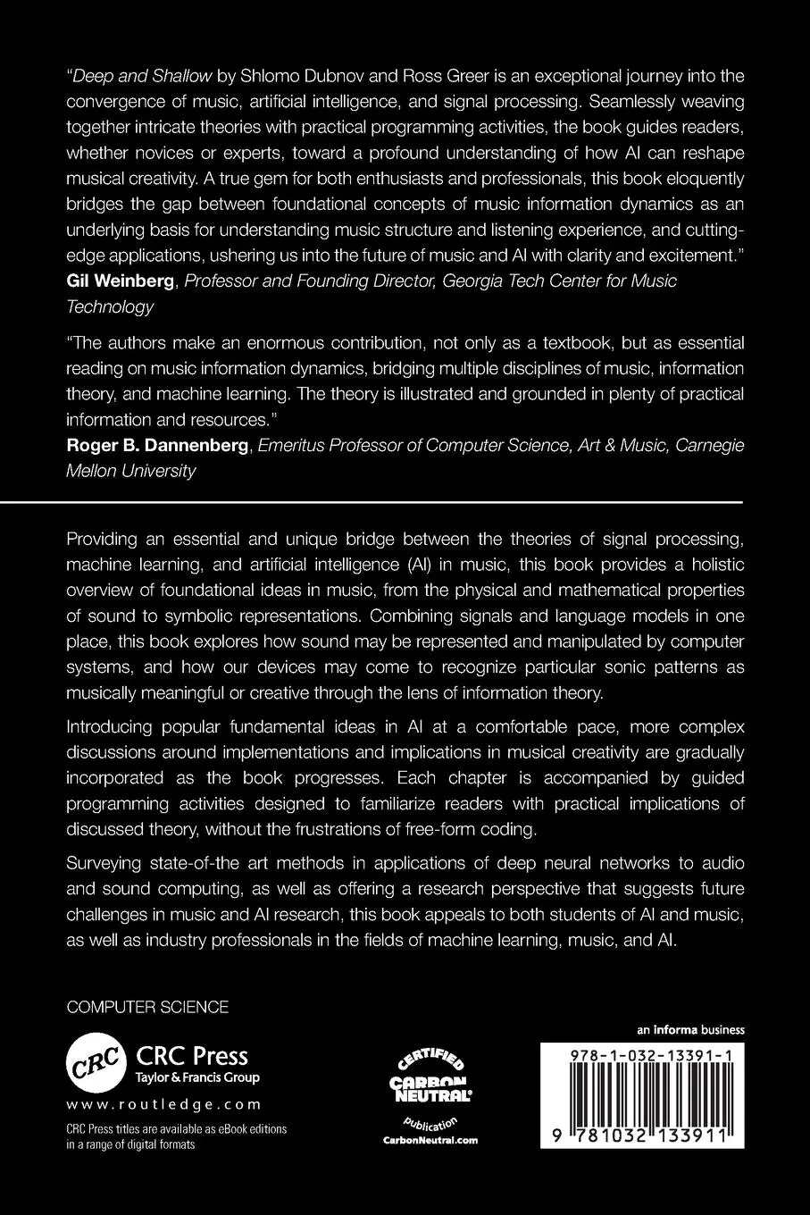 Rückseite: 9781032133911 | Deep and Shallow | Machine Learning in Music and Audio | Taschenbuch