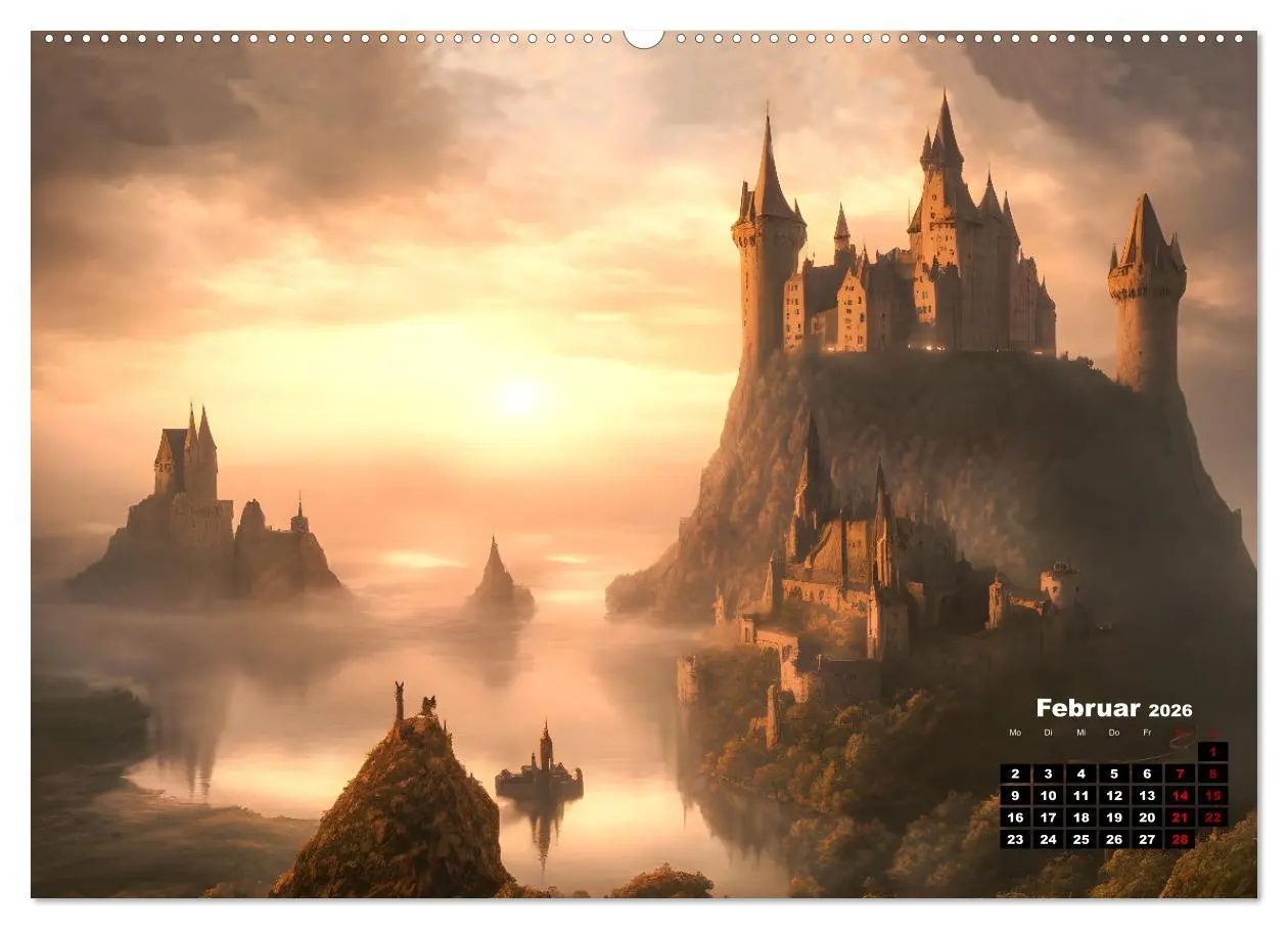 Bild: 9783457503911 | Burgen der Phantasie (Wandkalender 2026 DIN A2 quer), CALVENDO...