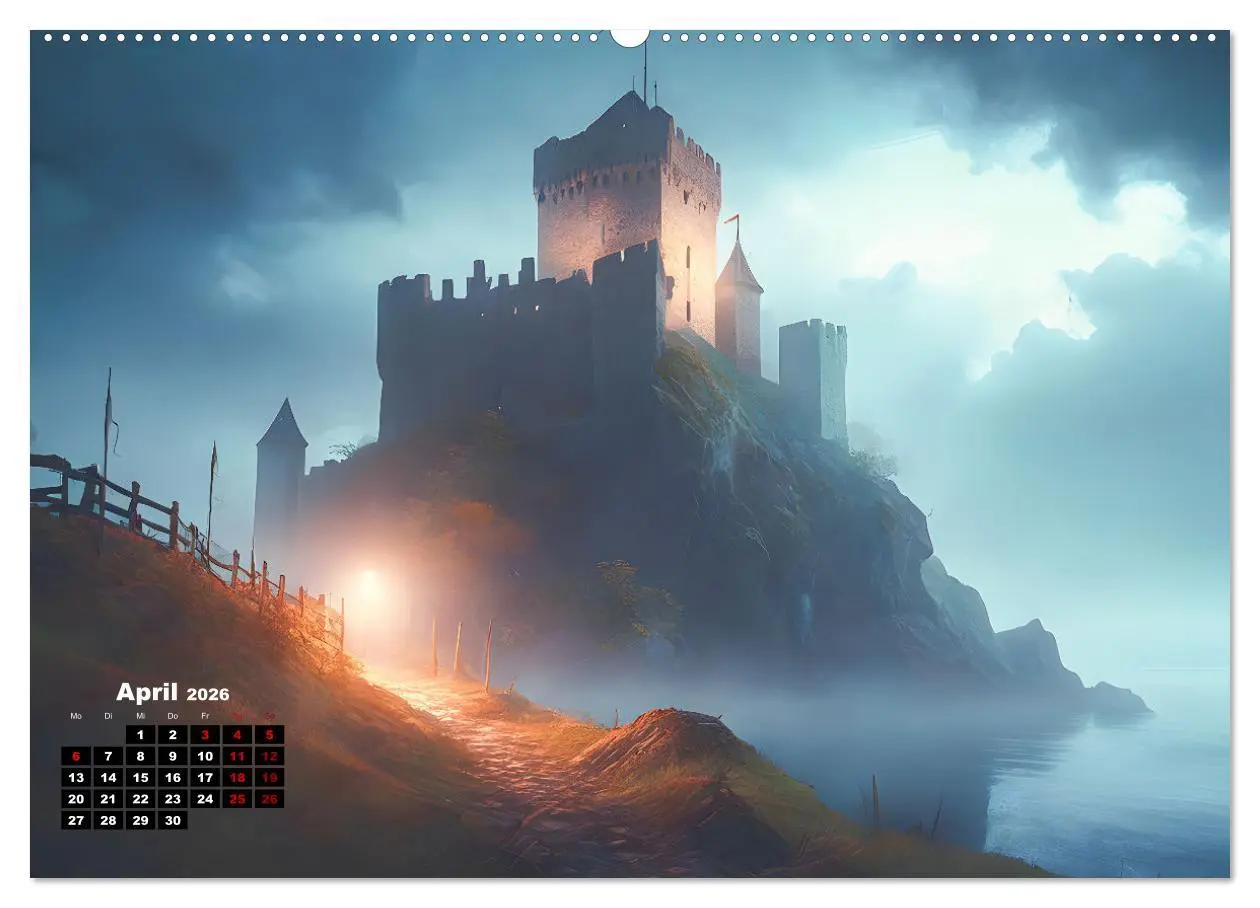 Bild: 9783457503911 | Burgen der Phantasie (Wandkalender 2026 DIN A2 quer), CALVENDO...