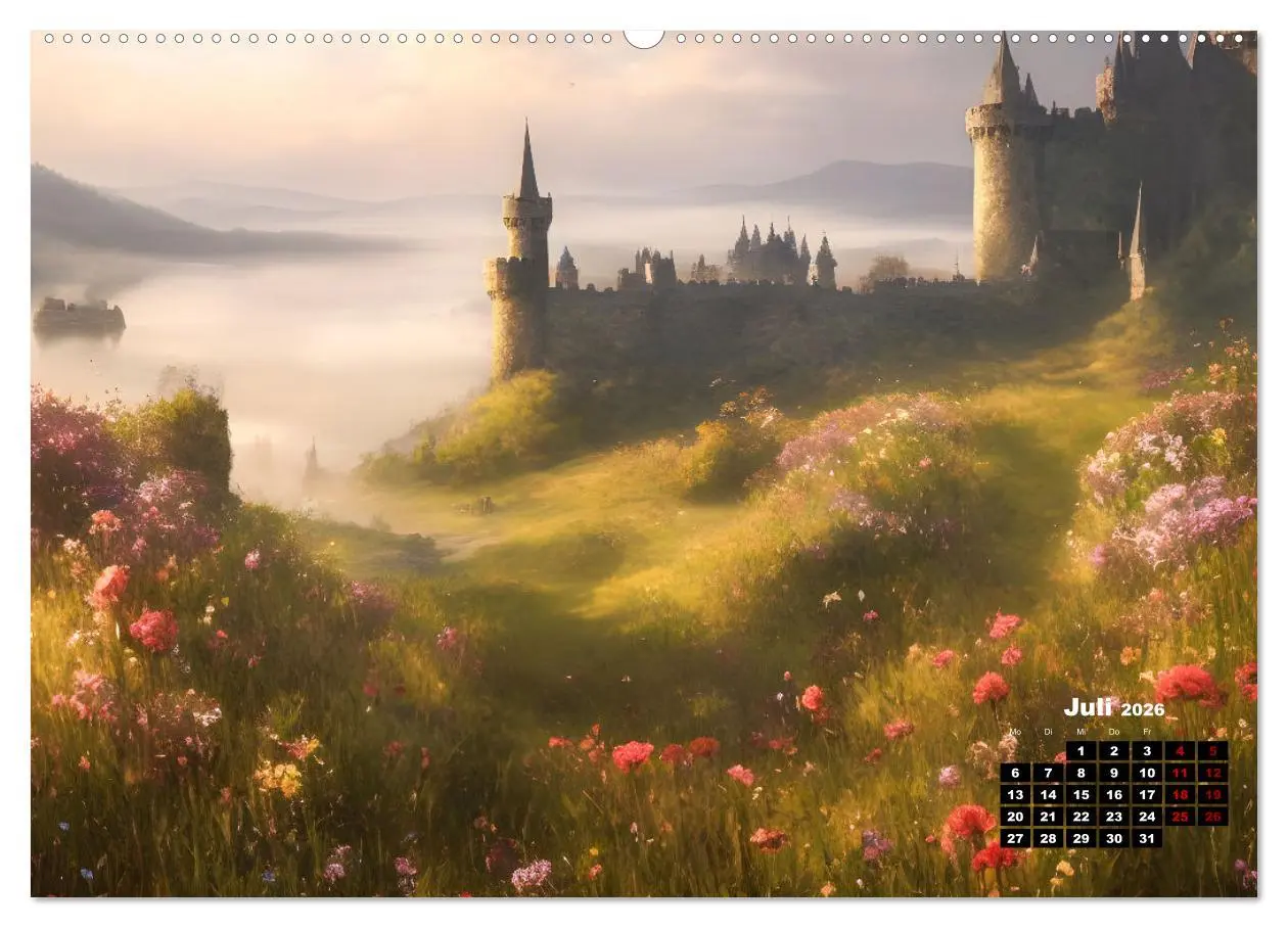 Bild: 9783457503911 | Burgen der Phantasie (Wandkalender 2026 DIN A2 quer), CALVENDO...