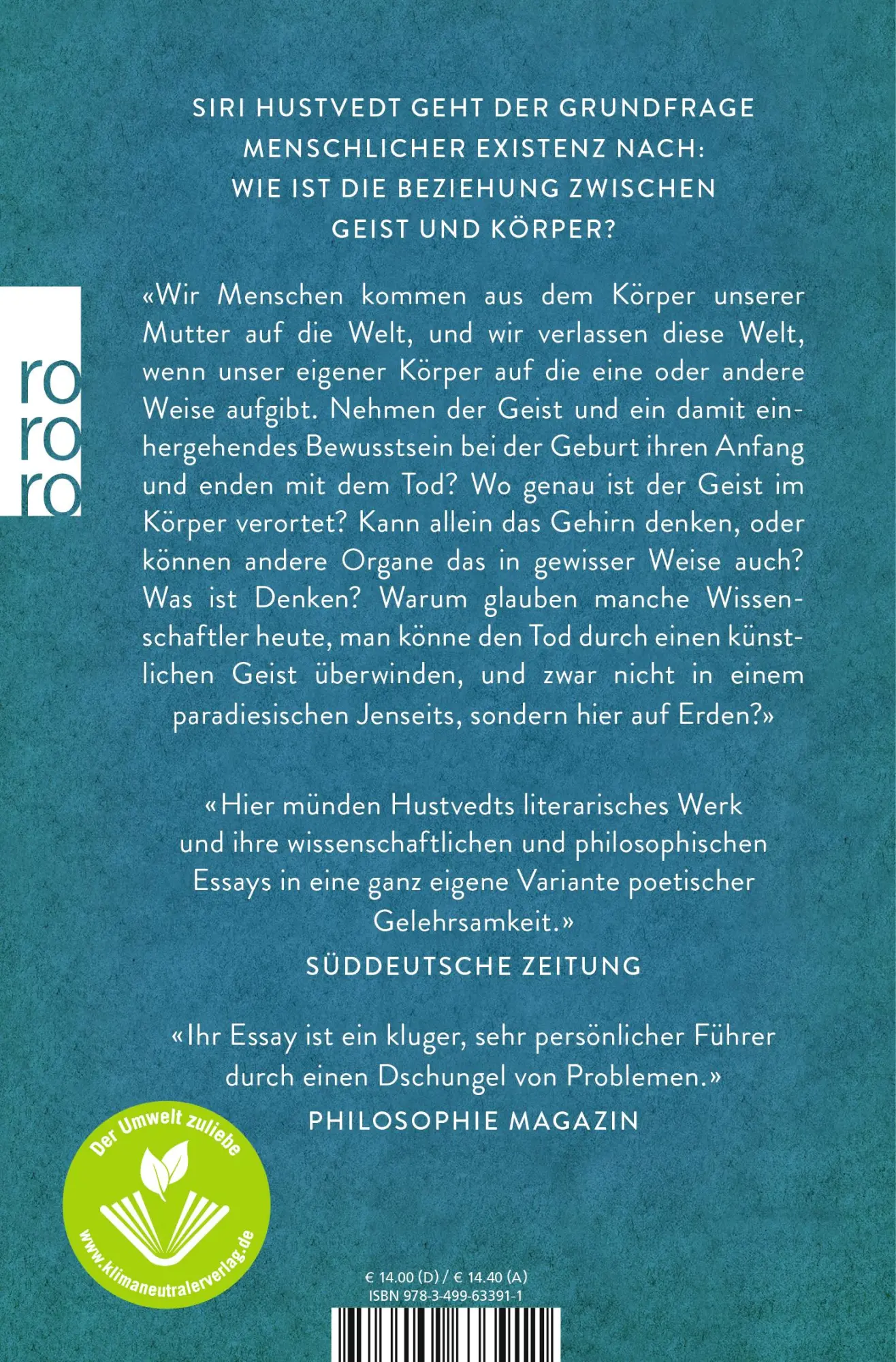 Rückseite: 9783499633911 | Die Illusion der Gewissheit | Siri Hustvedt | Taschenbuch | 416 S.