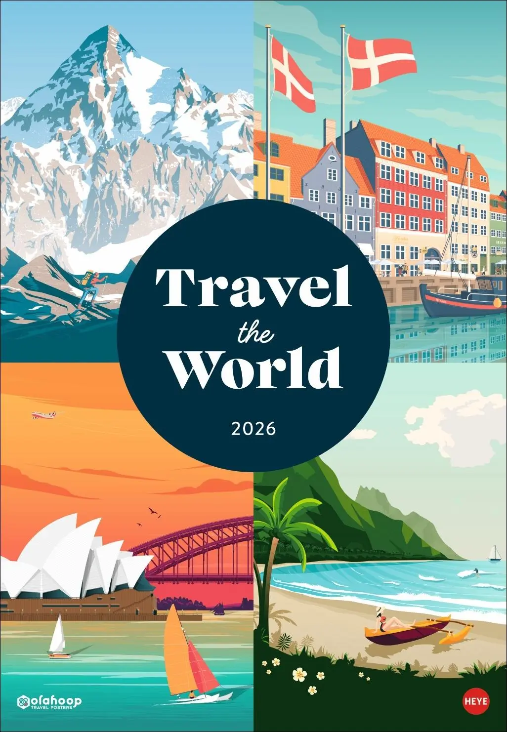 Cover: 9783756413911 | Travel the World Posterkalender 2026 | Olahoop Travel Posters | 14 S.