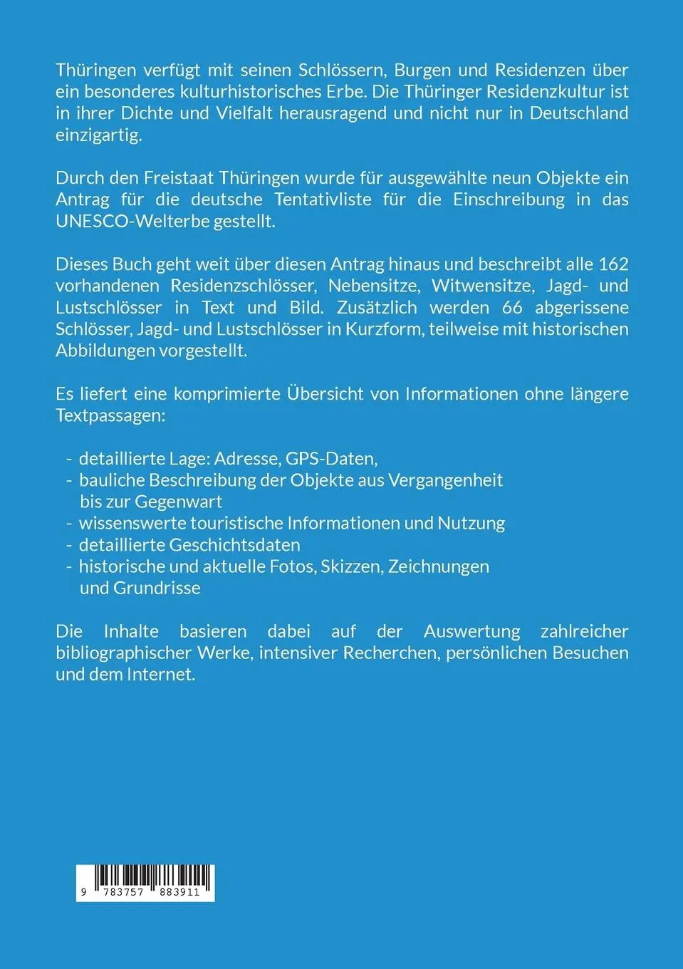 Rückseite: 9783757883911 | Residenzen in Thüringen | Lothar Groß | Taschenbuch | 292 S. | Deutsch