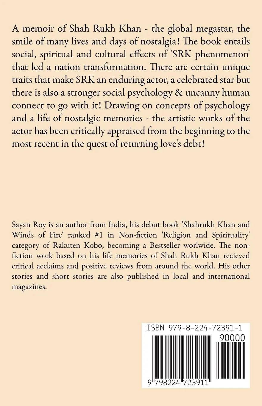Rückseite: 9798224723911 | Shah Rukh Khan and Winds of Fire - a memoir | Sayan Roy | Taschenbuch