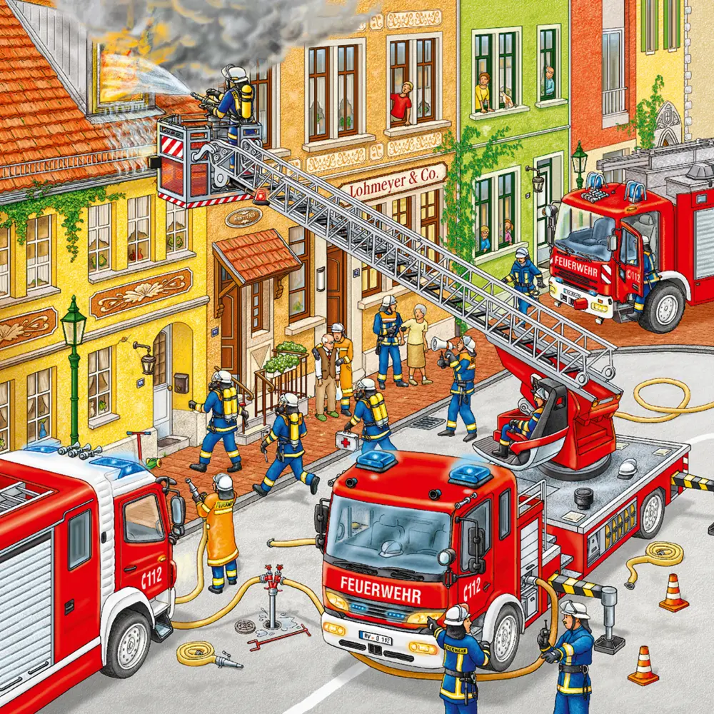 Bild: 4005556094011 | Kinderpuzzle 3x49 Teile - Feuerwehreinsatz | Bayer Design | Spiel