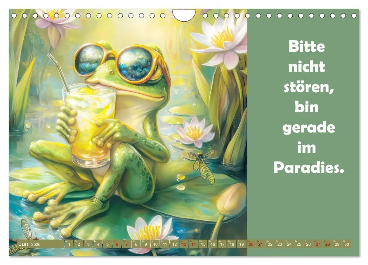 Bild: 9783457254011 | Witzige Frösche - Sprüche (Wandkalender 2026 DIN A4 quer), CALVENDO...