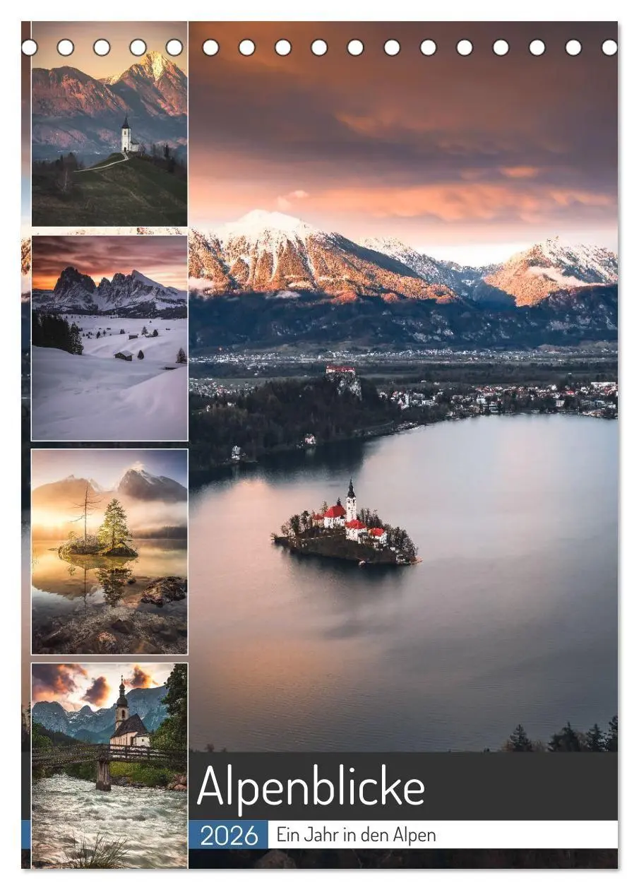 Cover: 9783516654011 | Alpenblicke - Ein Jahr in den Alpen (Tischkalender 2026 DIN A5...