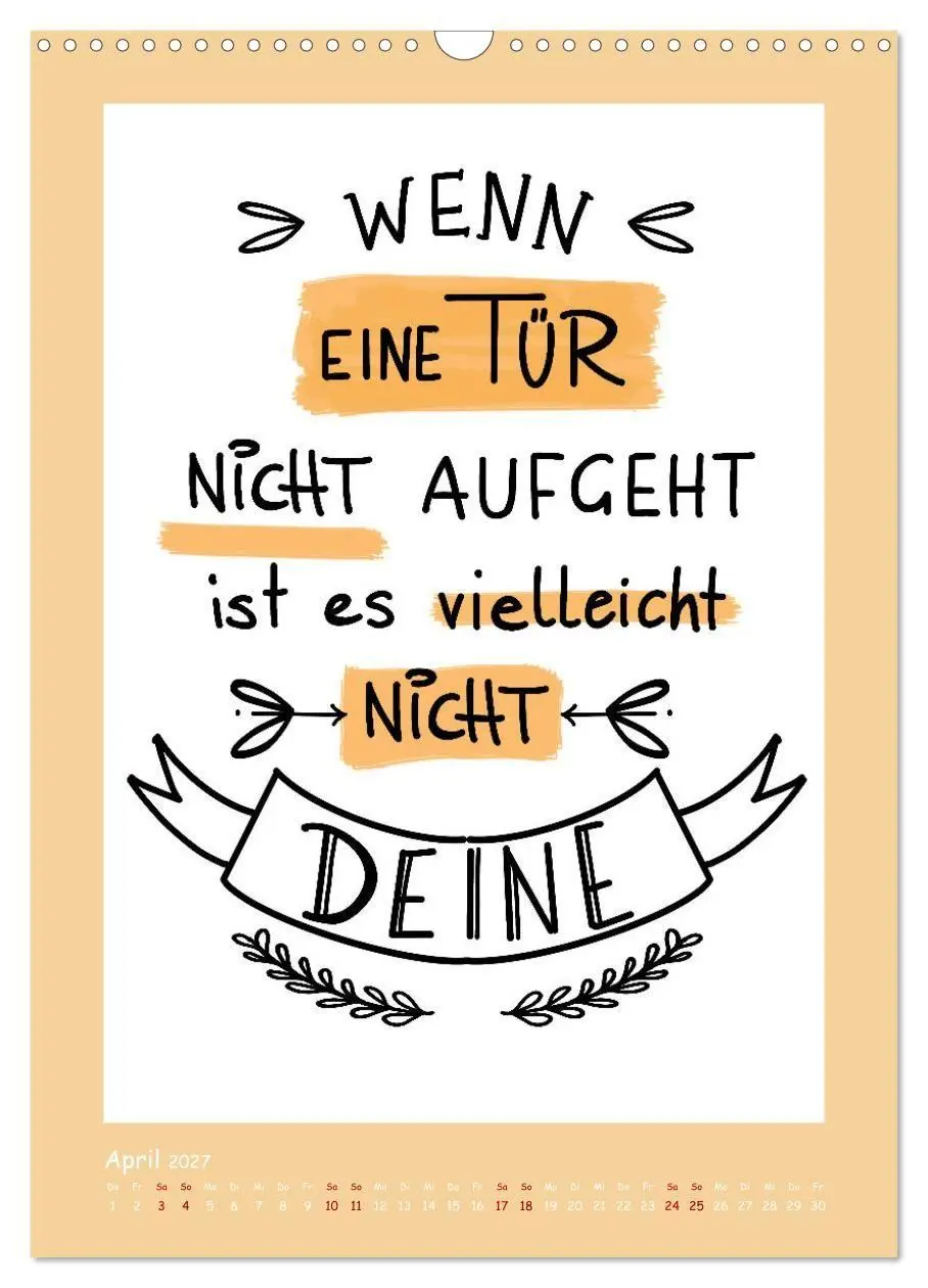 Bild: 9783569124011 | Nachgedacht-Sprüche und Zitate (Wandkalender 2027 DIN A3 hoch),...