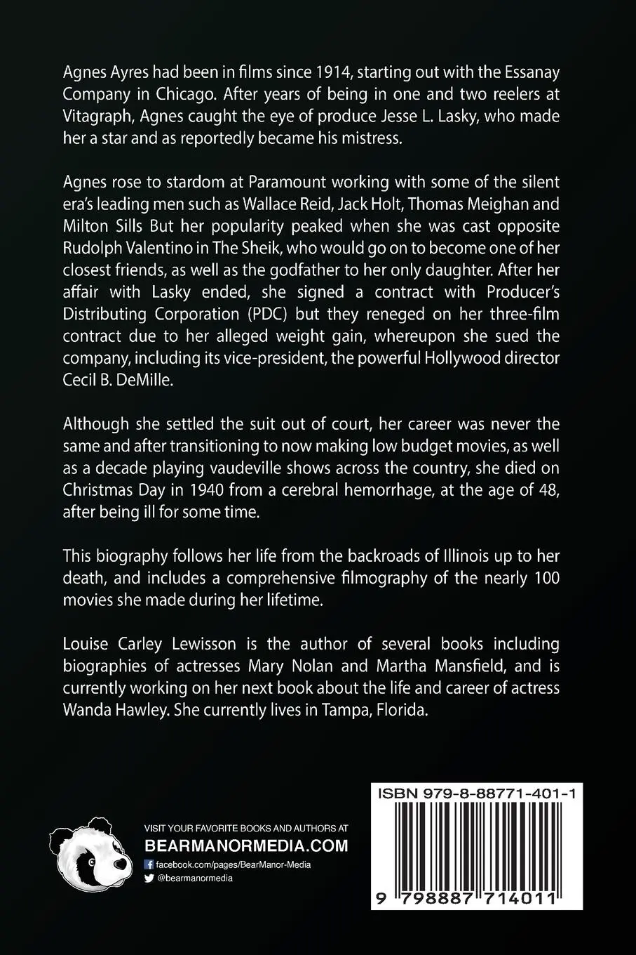 Rückseite: 9798887714011 | The Sheik and I - The Life and Career of Agnes Ayres | Lewisson | Buch