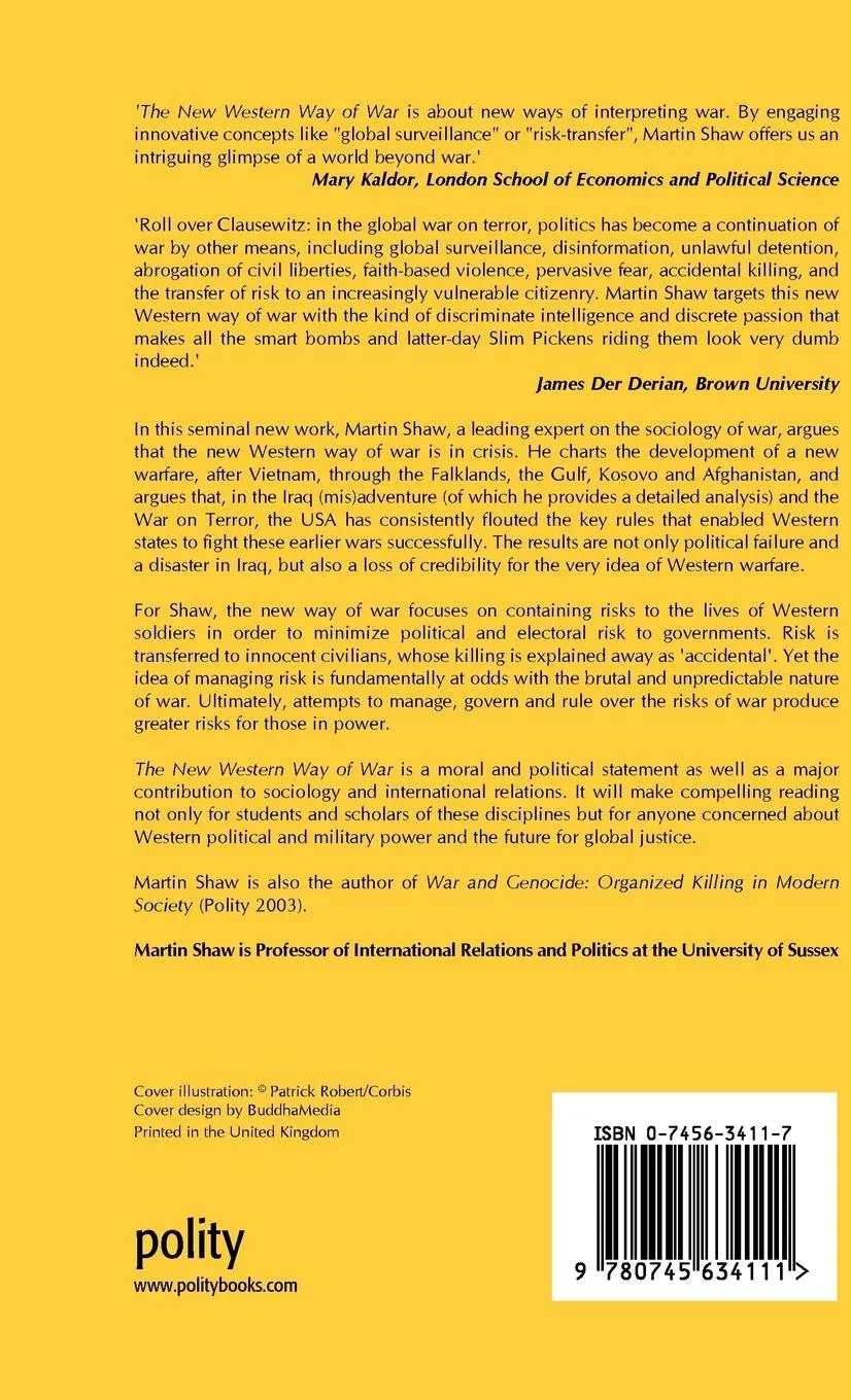 Rückseite: 9780745634111 | The New Western Way of War | Risk-Transfer War and Its Crisis in Iraq