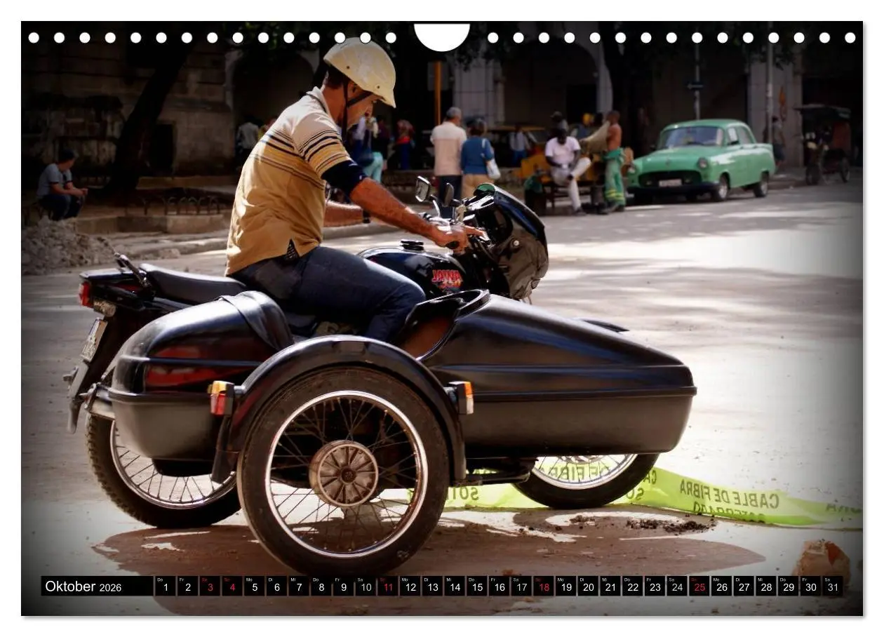 Bild: 9783516024111 | Motorrad-Gespanne in Kuba (Wandkalender 2026 DIN A4 quer), CALVENDO...
