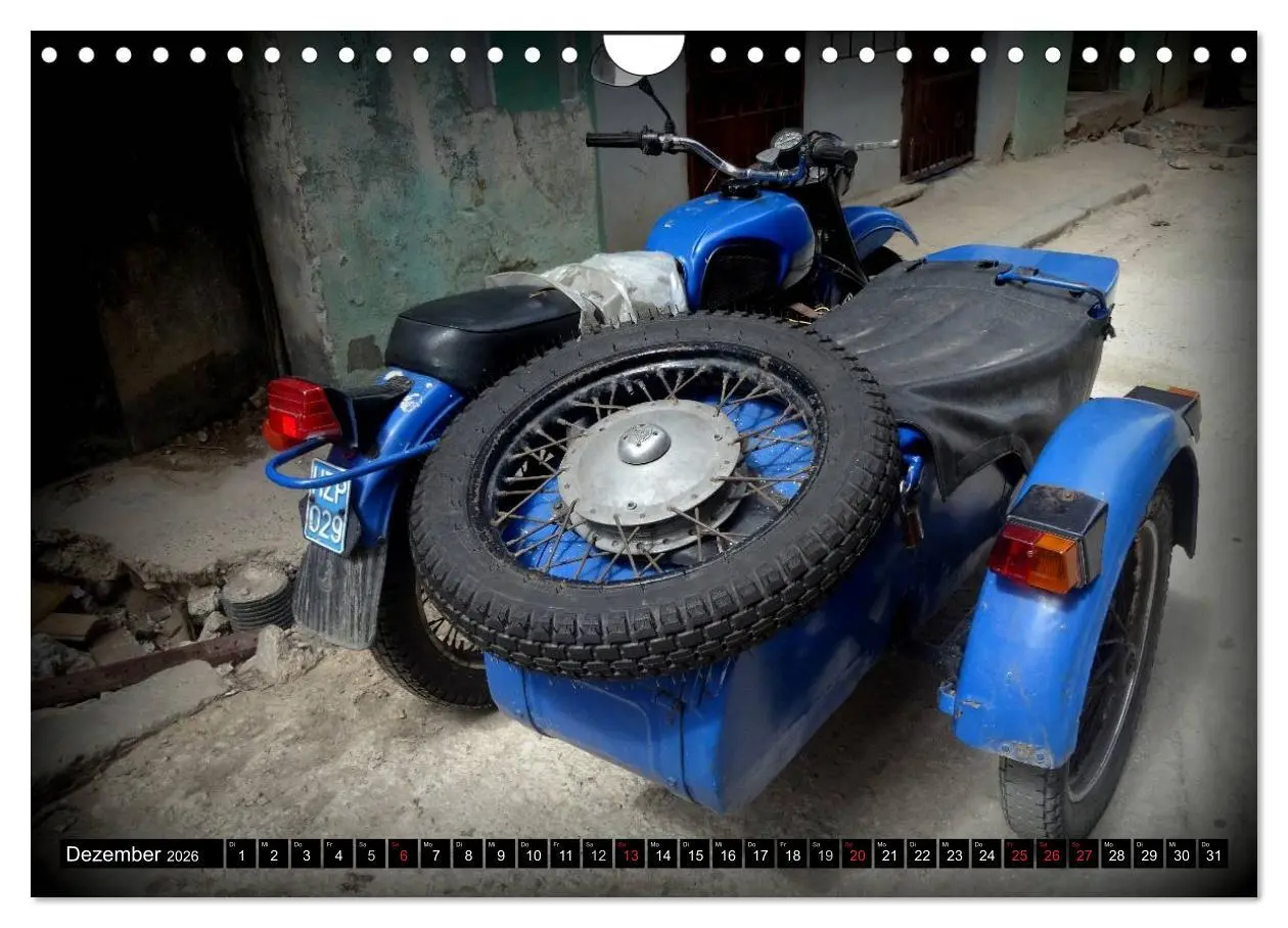 Bild: 9783516024111 | Motorrad-Gespanne in Kuba (Wandkalender 2026 DIN A4 quer), CALVENDO...