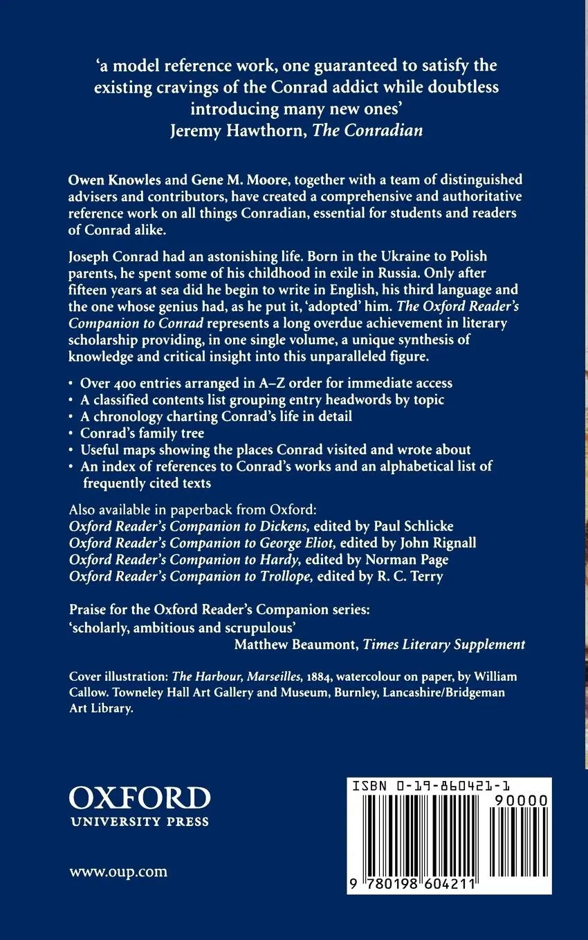 Rückseite: 9780198604211 | Oxford Reader's Companion to Conrad | Owen Knowles | Taschenbuch