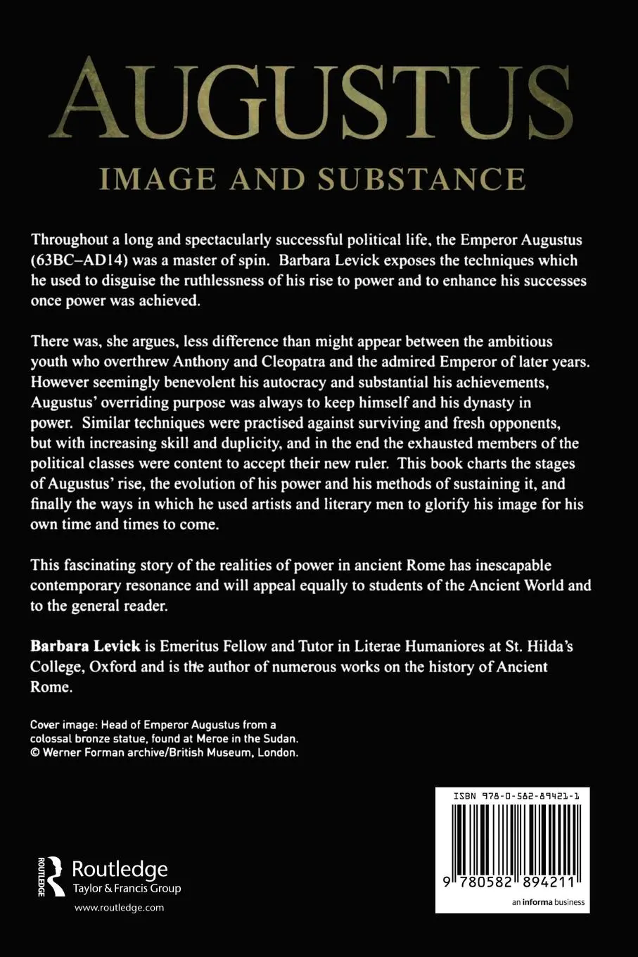 Rückseite: 9780582894211 | Augustus | Image and Substance | Barbara Levick | Taschenbuch | 2010