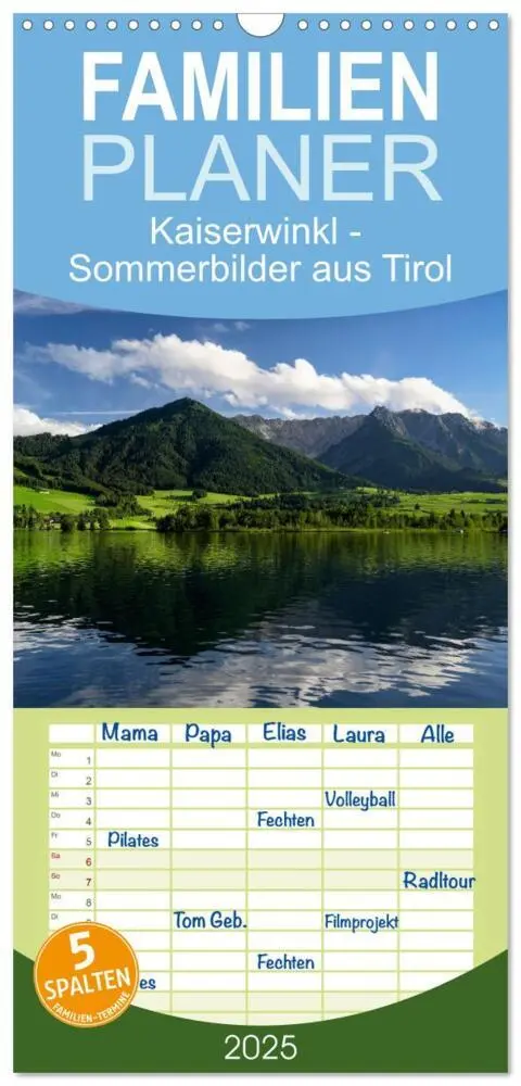 Cover: 9783457094211 | Familienplaner 2025 - Kaiserwinkl - Sommerbilder aus Tirol mit 5...
