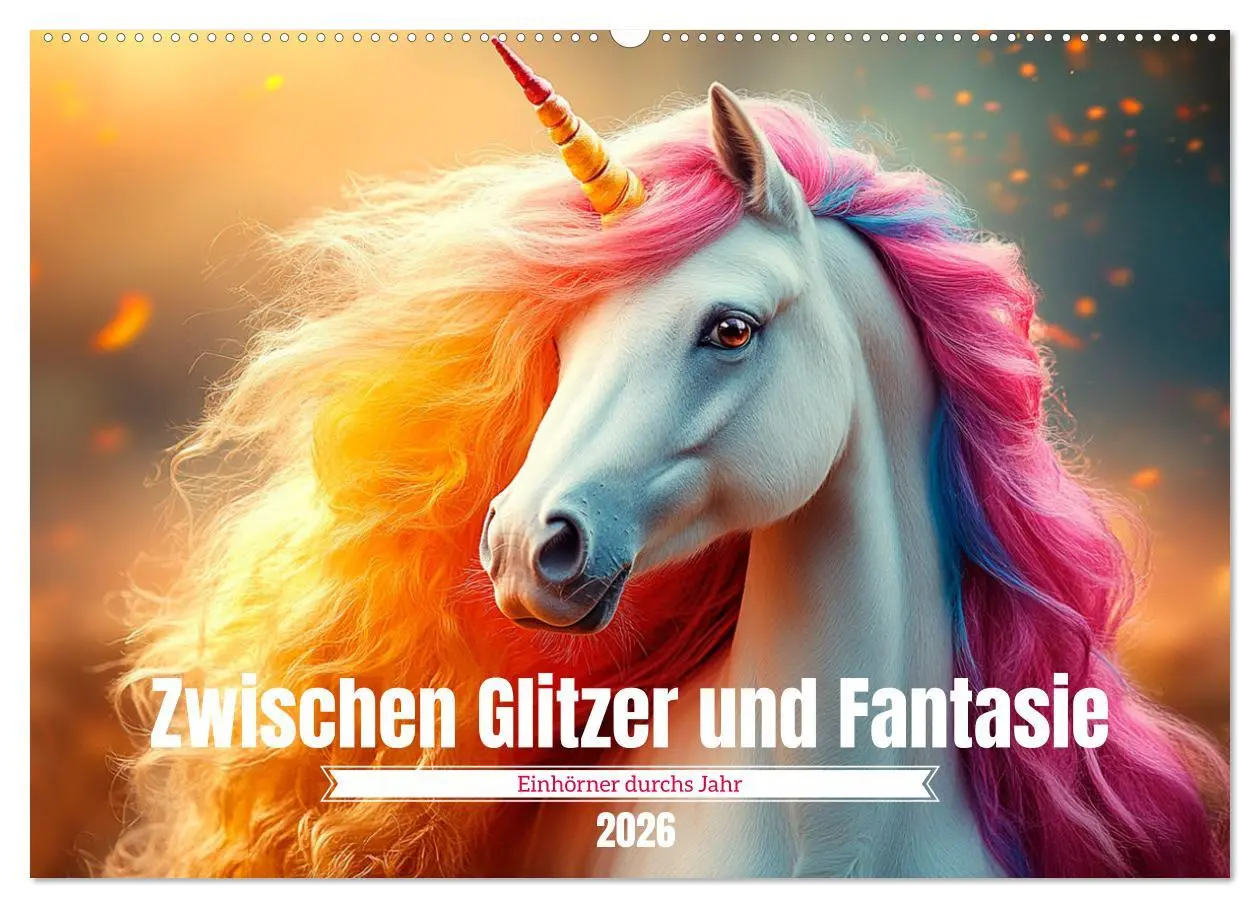 Cover: 9783457304211 | Zwischen Glitzer und Fantasie-Einhörner durchs Jahr (Wandkalender...