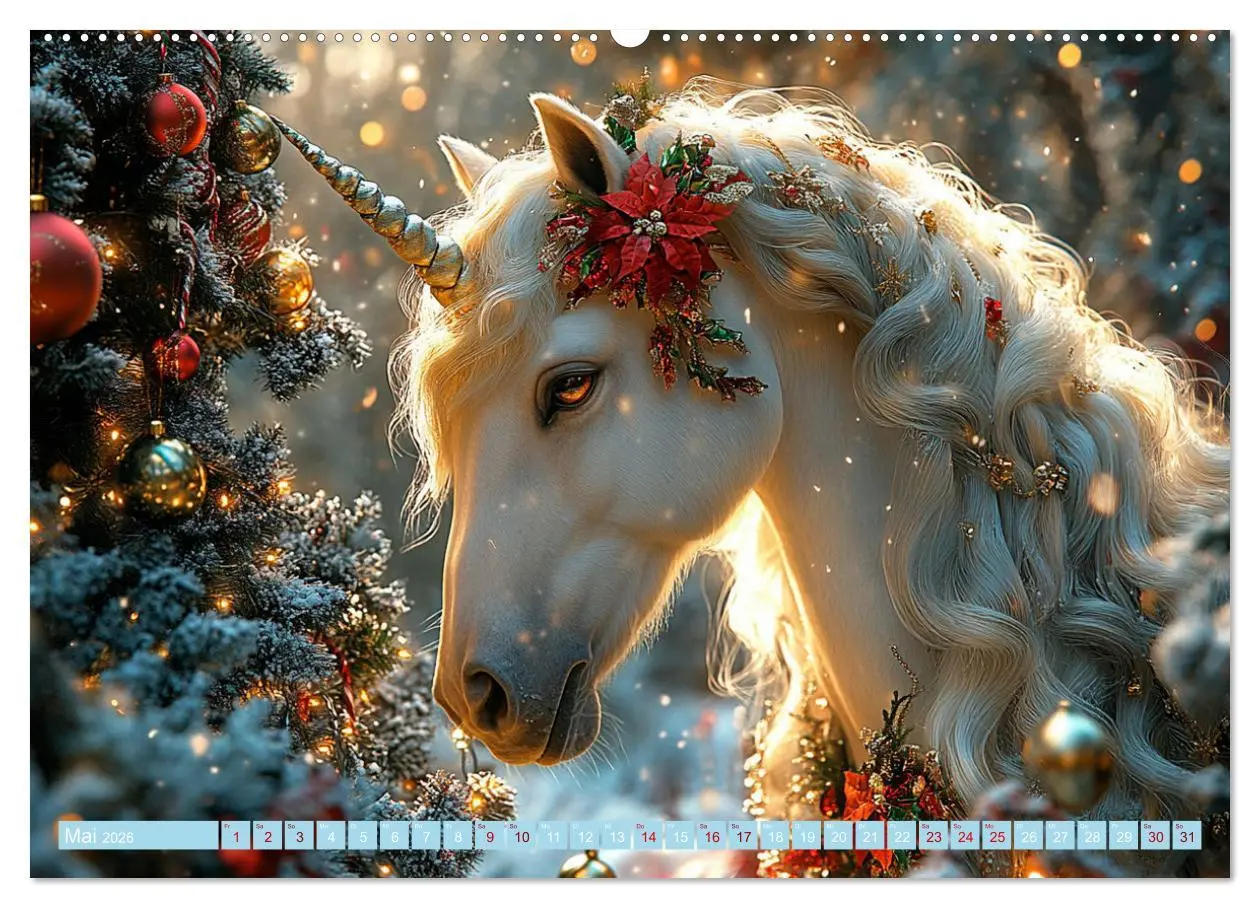 Bild: 9783457304211 | Zwischen Glitzer und Fantasie-Einhörner durchs Jahr (Wandkalender...