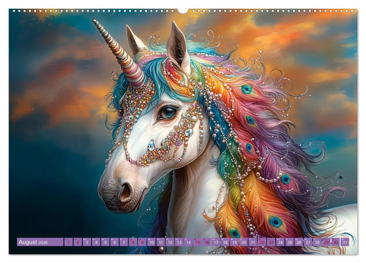 Bild: 9783457304211 | Zwischen Glitzer und Fantasie-Einhörner durchs Jahr (Wandkalender...