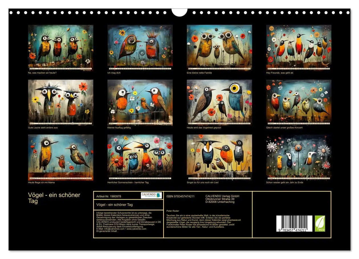 Bild: 9783457474211 | Vögel - ein schöner Tag (Wandkalender 2026 DIN A3 quer), CALVENDO...