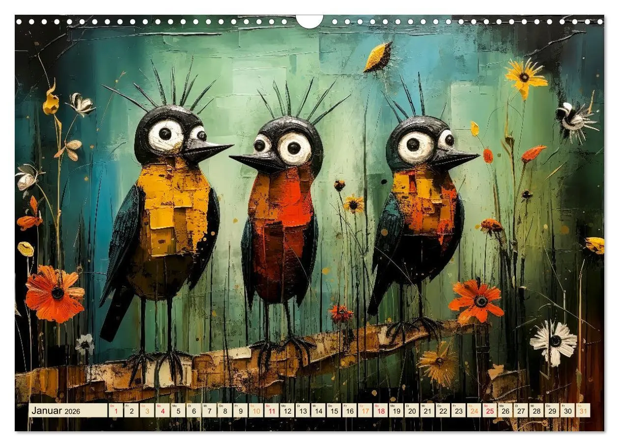 Bild: 9783457474211 | Vögel - ein schöner Tag (Wandkalender 2026 DIN A3 quer), CALVENDO...