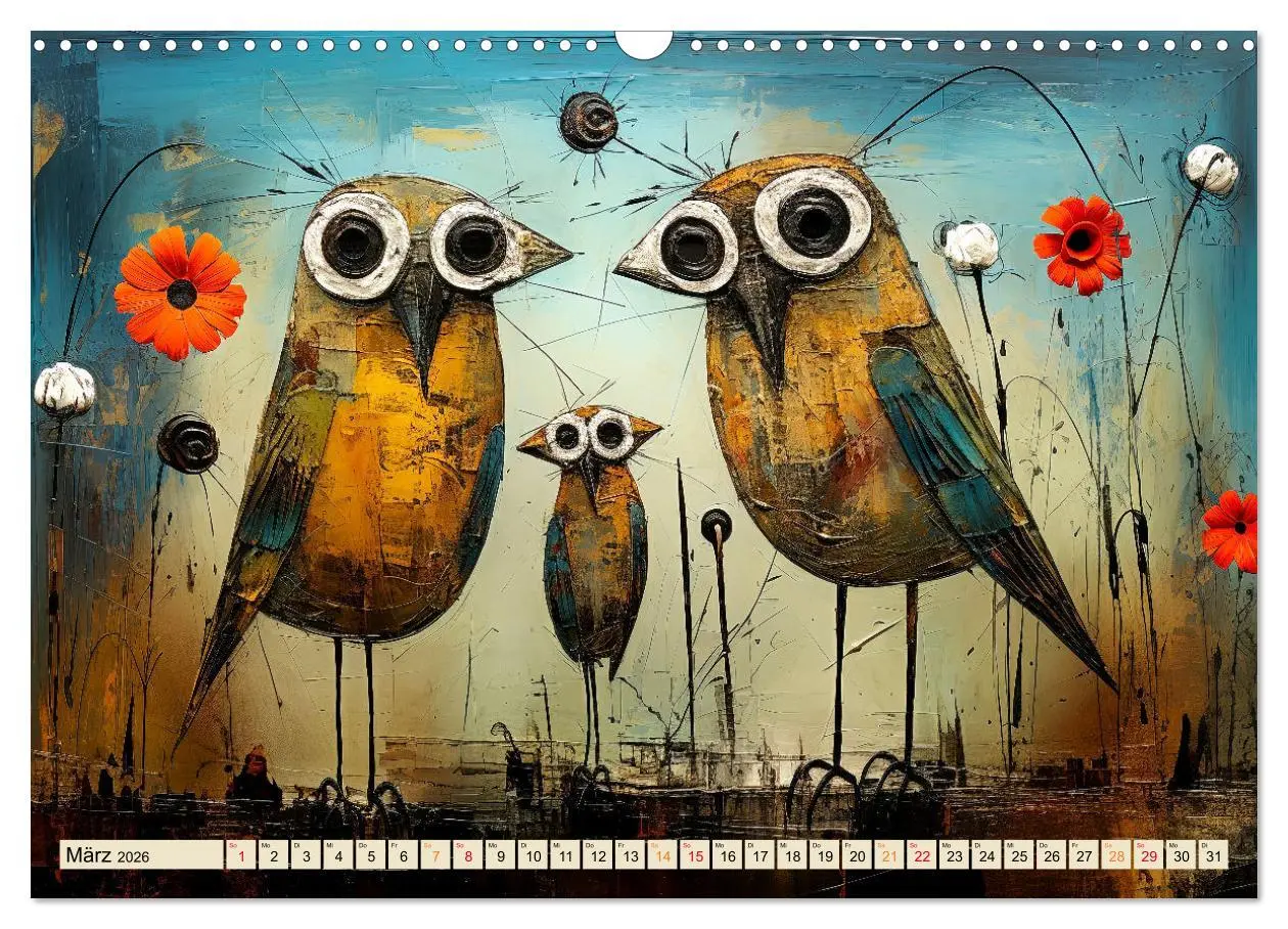Bild: 9783457474211 | Vögel - ein schöner Tag (Wandkalender 2026 DIN A3 quer), CALVENDO...