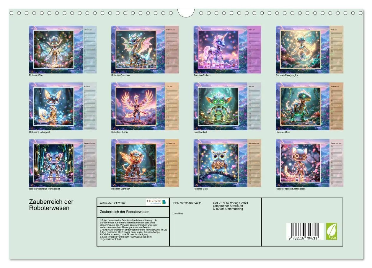 Bild: 9783516704211 | Zauberreich der Roboterwesen (Wandkalender 2026 DIN A3 quer),...