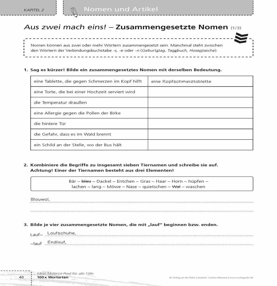 Bild: 9783834664211 | 100 x Wortarten | Corina Altmann | Taschenbuch | Taschenbuch | 160 S.
