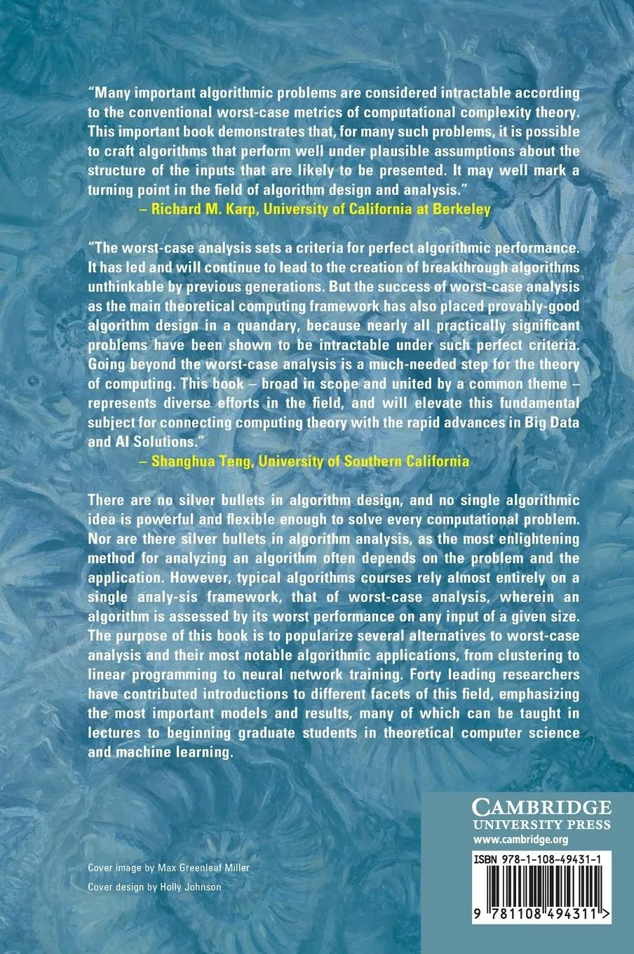 Rückseite: 9781108494311 | Beyond the Worst-Case Analysis of Algorithms | Tim Roughgarden | Buch