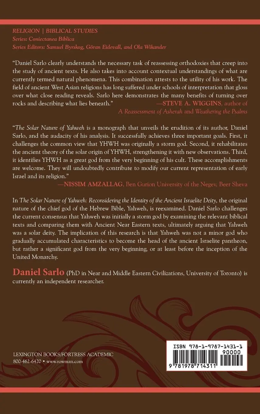 Rückseite: 9781978714311 | The Solar Nature of Yahweh | Daniel Sarlo | Buch | Englisch | 2022