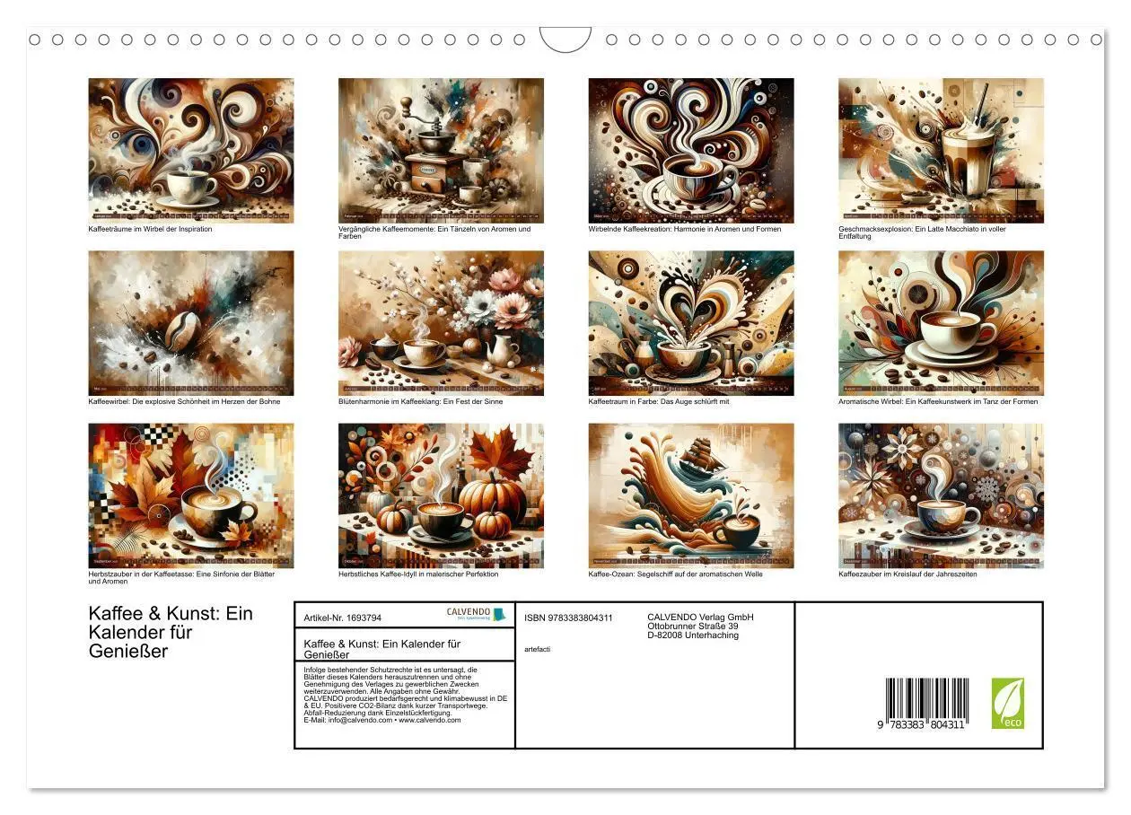 Bild: 9783383804311 | Kaffee &amp; Kunst: Ein Kalender für Genießer (Wandkalender 2025 DIN A3...