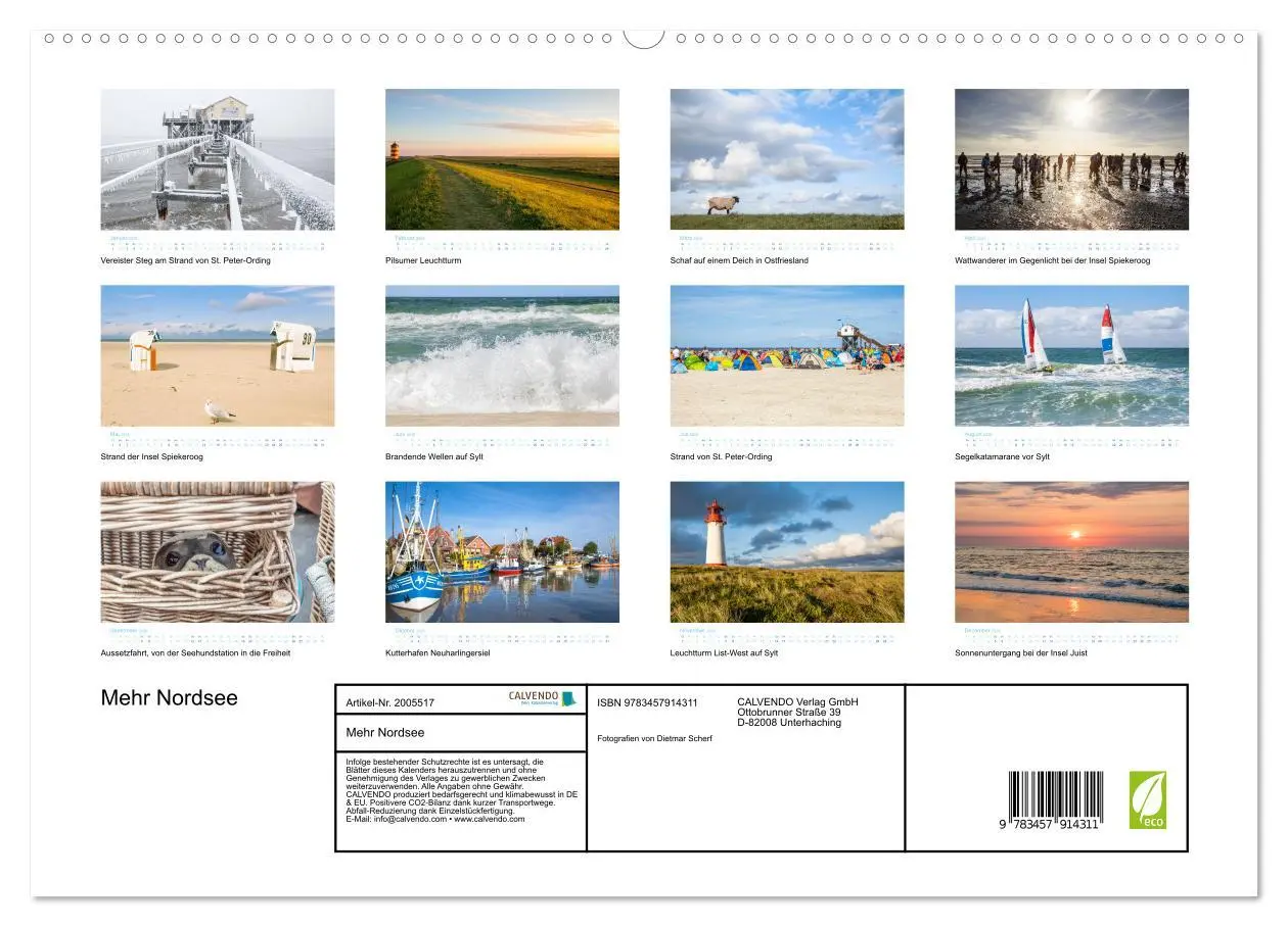 Bild: 9783457914311 | Mehr Nordsee (Wandkalender 2026 DIN A2 quer), CALVENDO Monatskalender