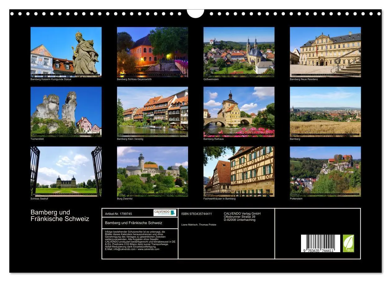 Bild: 9783435744411 | Bamberg und Fränkische Schweiz (Wandkalender 2025 DIN A3 quer),...