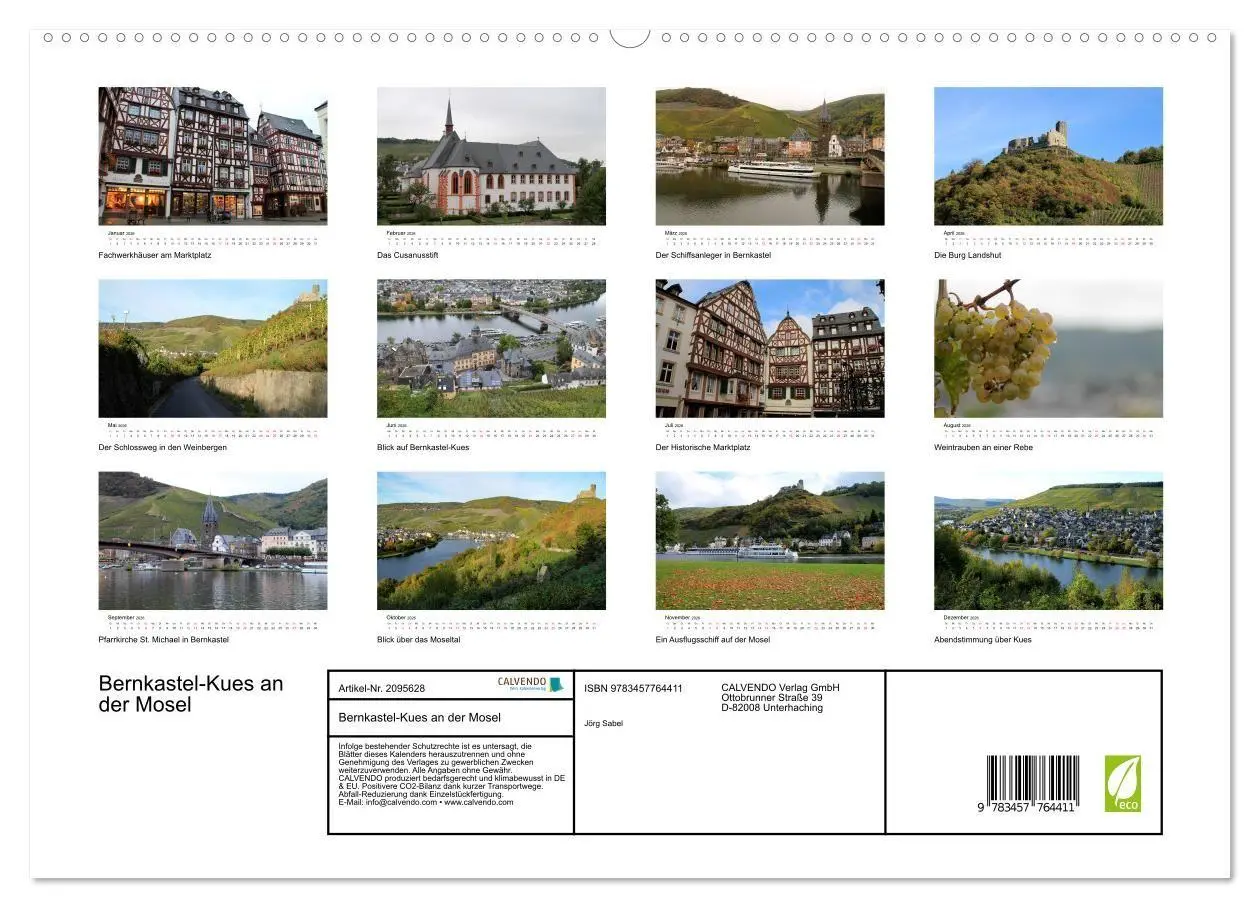 Bild: 9783457764411 | Bernkastel-Kues an der Mosel (hochwertiger Premium Wandkalender...
