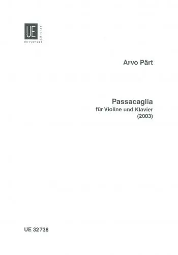 Cover: 9783702424411 | Passacaglia | Violine und Klavier. Partitur. | Arvo Pärt | Buch