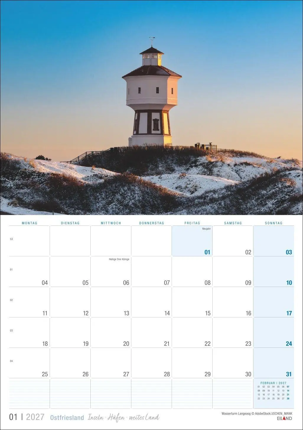 Bild: 9783964024411 | Ostfriesland Kalender 2027 - Inseln · Häfen · weites Land | Eiland