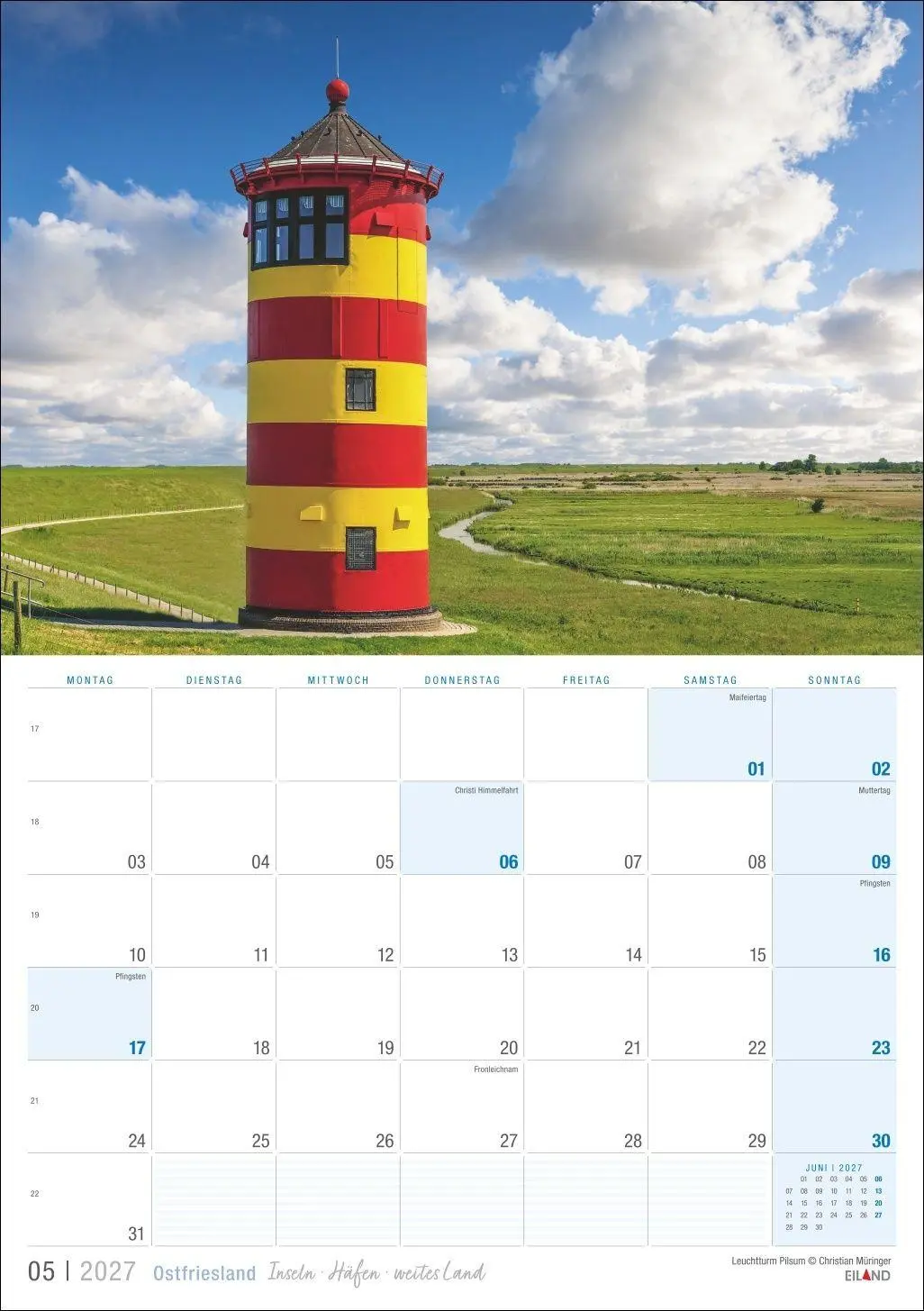 Bild: 9783964024411 | Ostfriesland Kalender 2027 - Inseln · Häfen · weites Land | Eiland