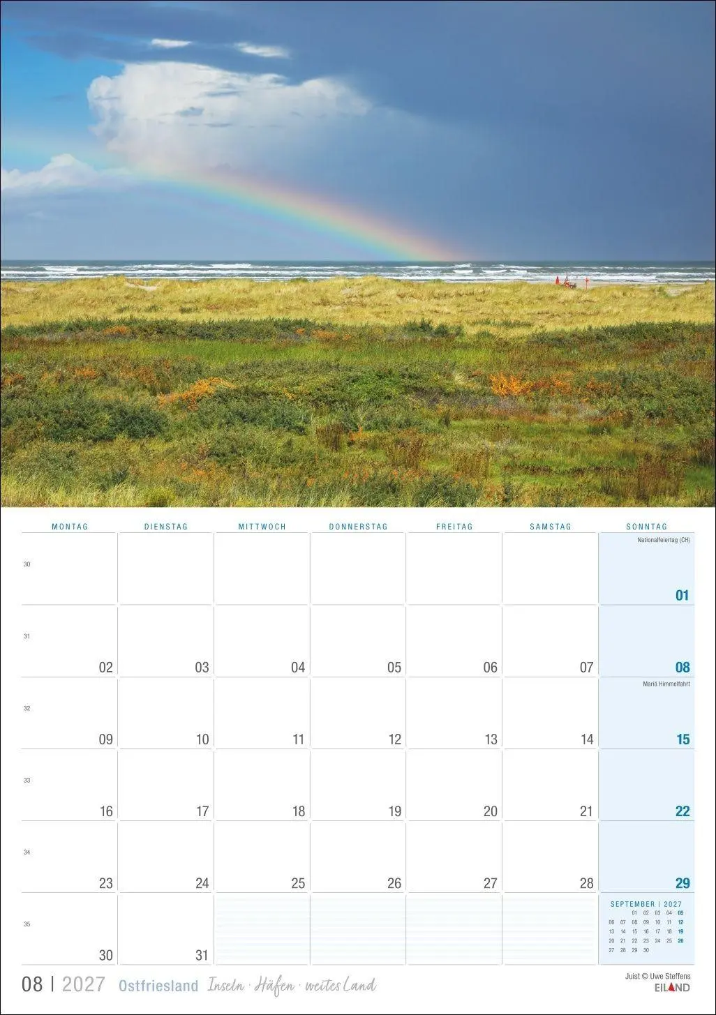 Bild: 9783964024411 | Ostfriesland Kalender 2027 - Inseln · Häfen · weites Land | Eiland