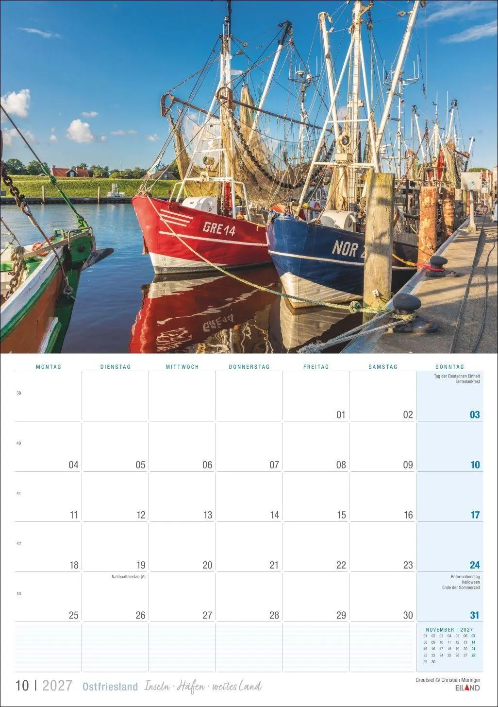 Bild: 9783964024411 | Ostfriesland Kalender 2027 - Inseln · Häfen · weites Land | Eiland
