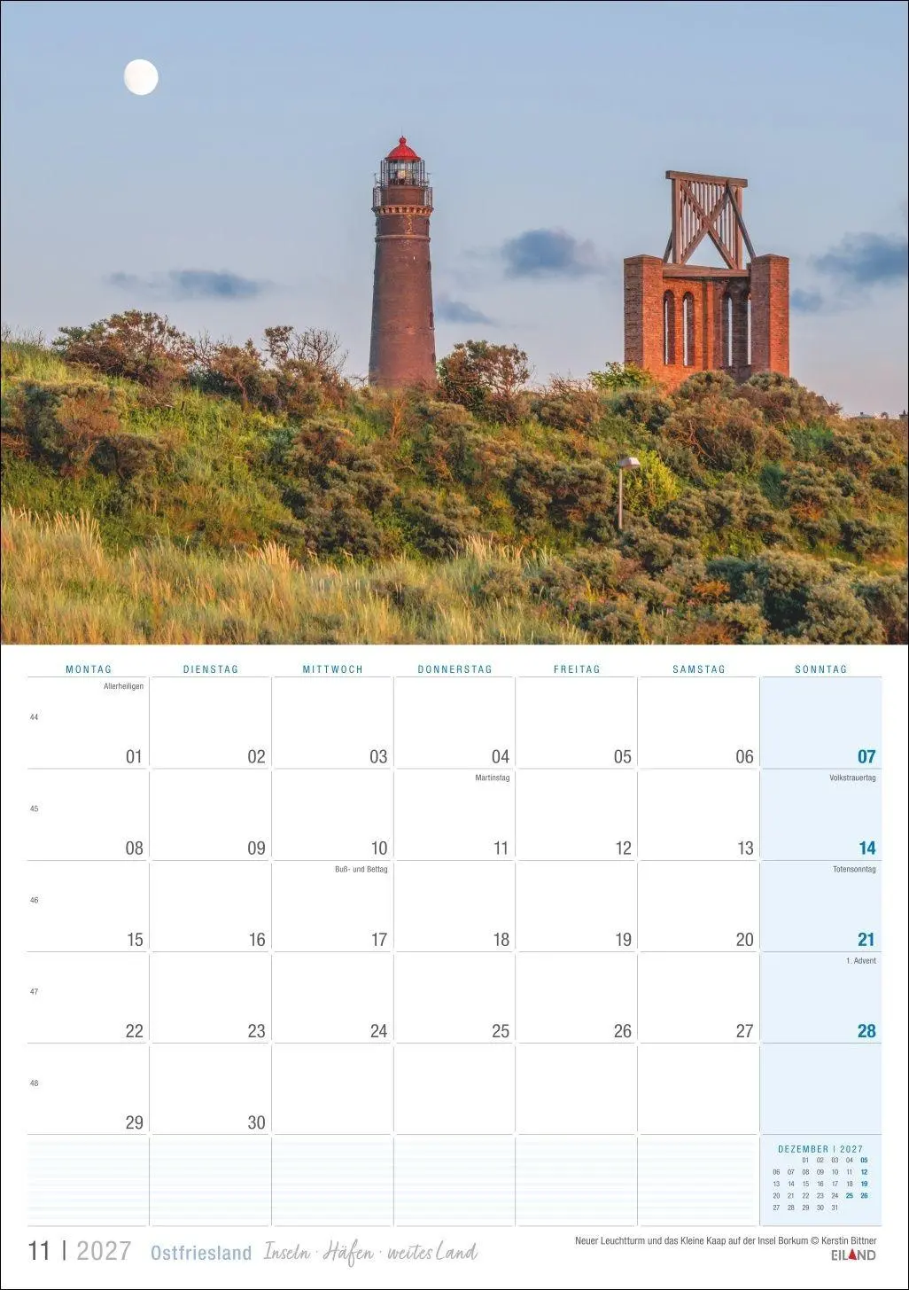 Bild: 9783964024411 | Ostfriesland Kalender 2027 - Inseln · Häfen · weites Land | Eiland