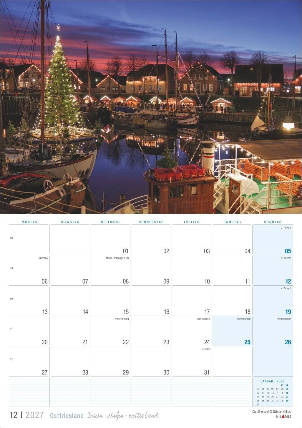 Bild: 9783964024411 | Ostfriesland Kalender 2027 - Inseln · Häfen · weites Land | Eiland