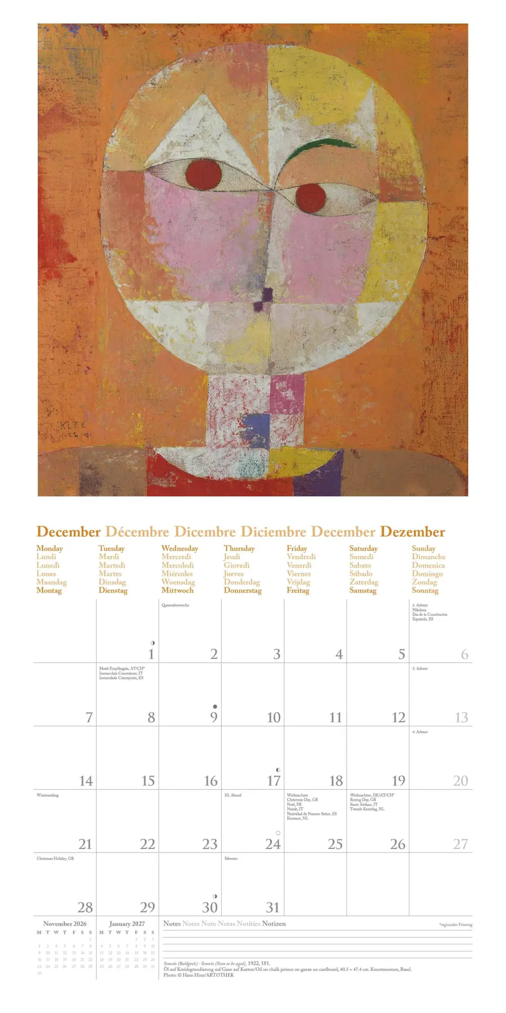 Bild: 4069095004511 | Paul Klee 2026 - Wand-Kalender - Broschüren-Kalender - 30x30 -...
