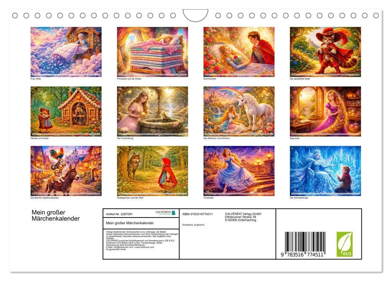 Bild: 9783516774511 | Mein großer Märchenkalender (Wandkalender 2027 DIN A4 quer),...
